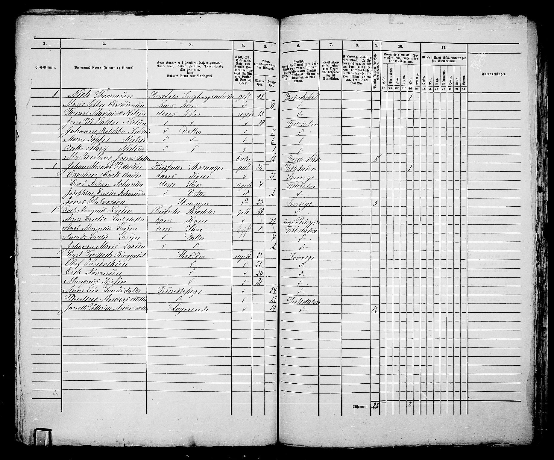 RA, 1865 census for Fredrikshald, 1865, p. 740