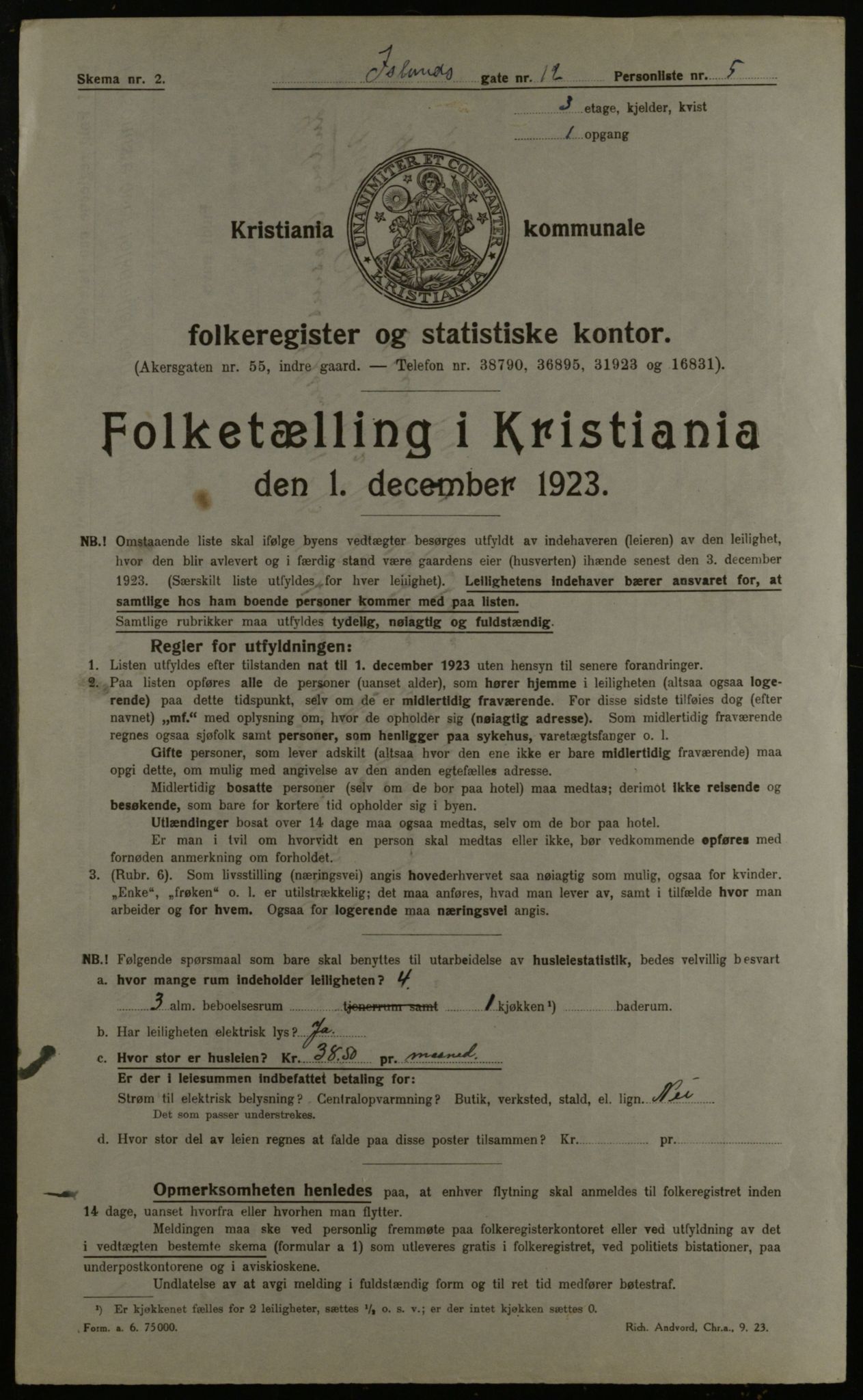 OBA, Municipal Census 1923 for Kristiania, 1923, p. 49868