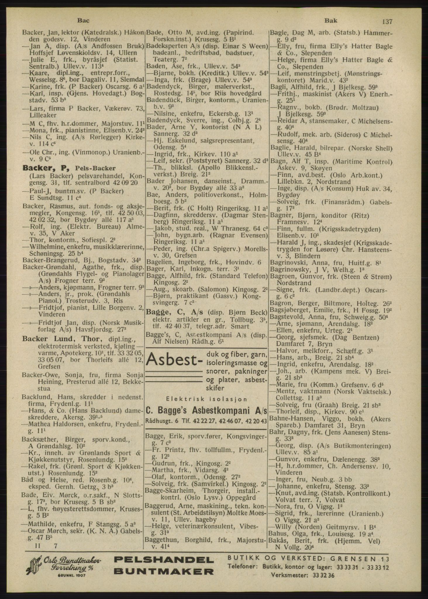 Kristiania/Oslo adressebok, PUBL/-, 1947, p. 137