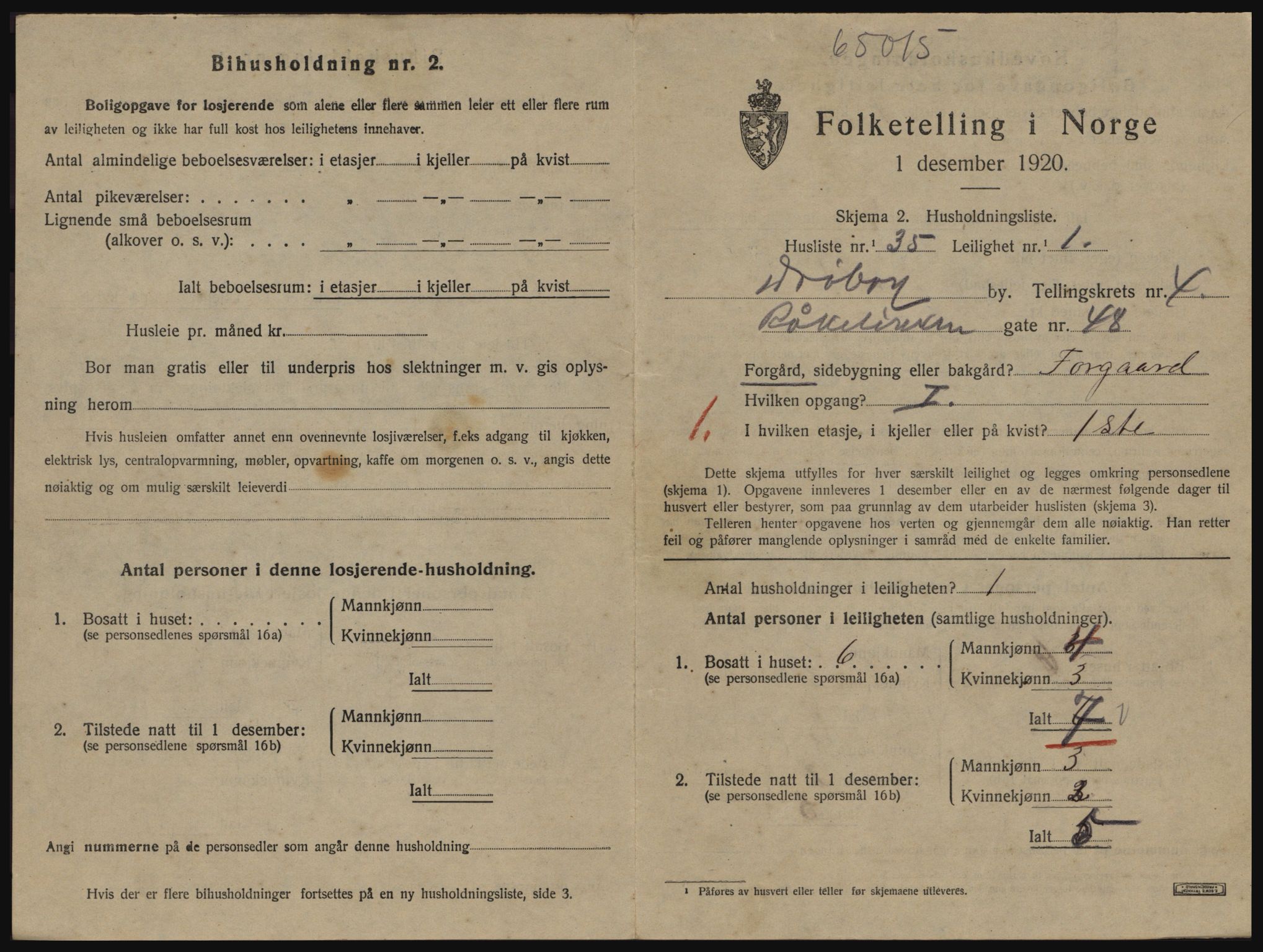 SAO, 1920 census for Drøbak, 1920, p. 1403