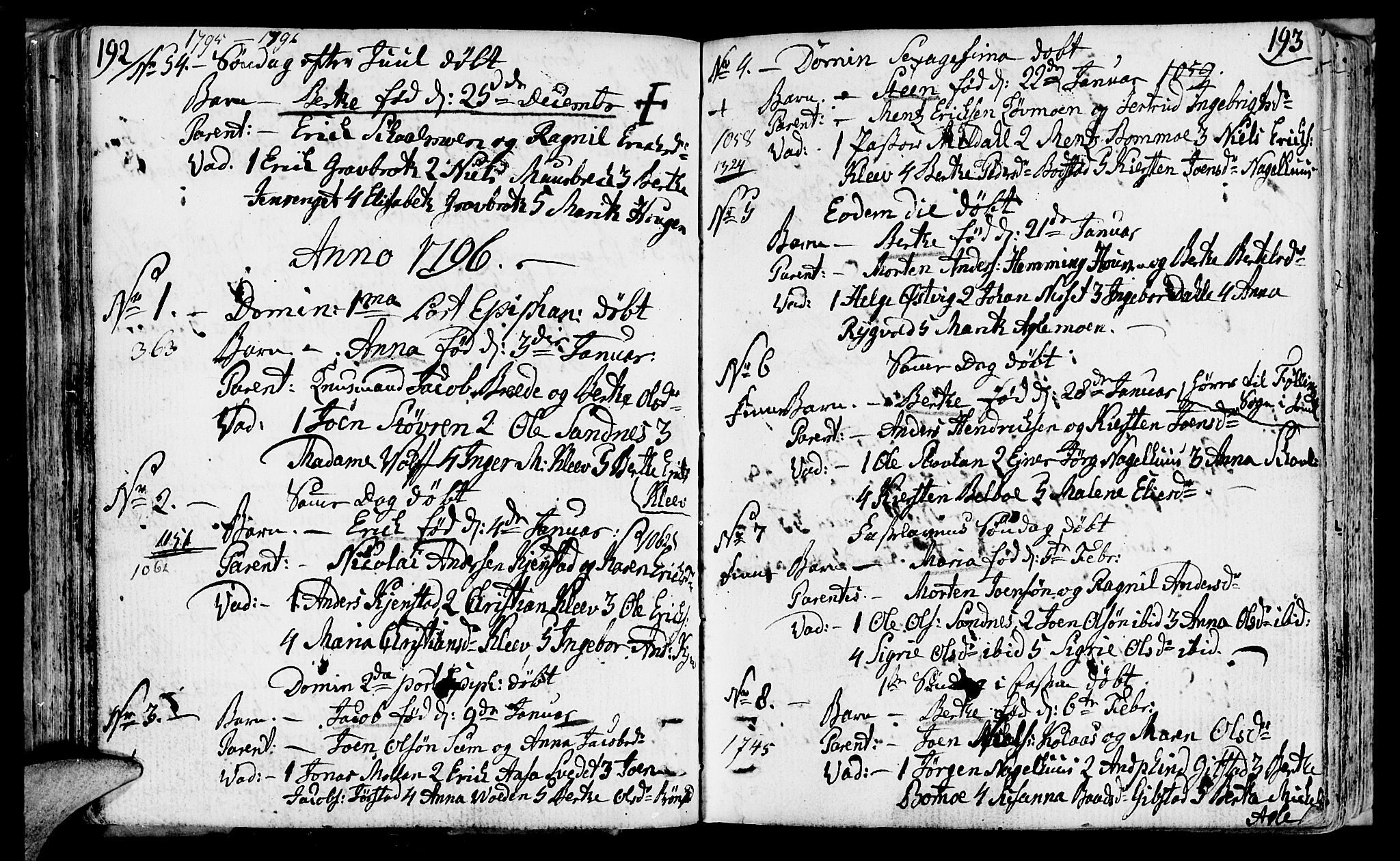 Ministerialprotokoller, klokkerbøker og fødselsregistre - Nord-Trøndelag, SAT/A-1458/749/L0468: Parish register (official) no. 749A02, 1787-1817, p. 192-193