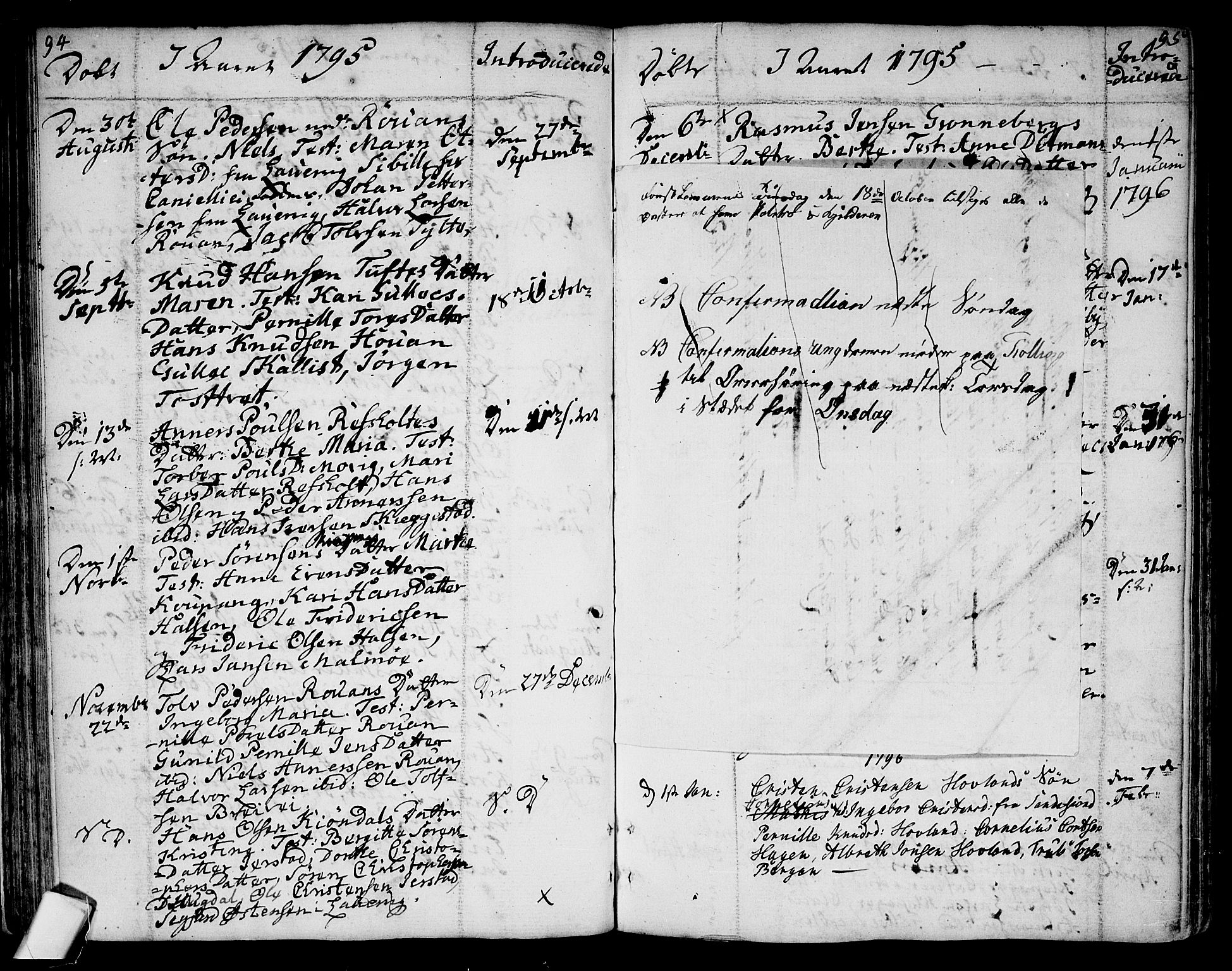 Tjølling kirkebøker, SAKO/A-60/F/Fa/L0004: Parish register (official) no. 4, 1779-1817, p. 94-95