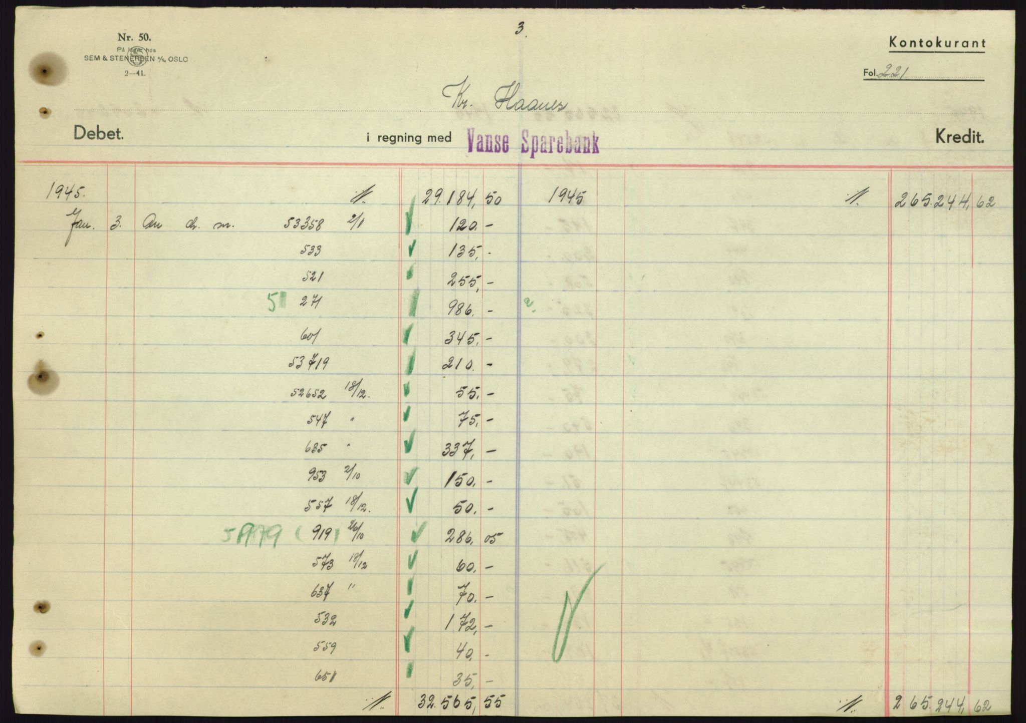 Forsvarsdepartementet, 10. kontor / Oppgjørskontoret, AV/RA-RAFA-1225/D/Db/L0180: Lista oppgjørskontor, 1942-1952, p. 1991