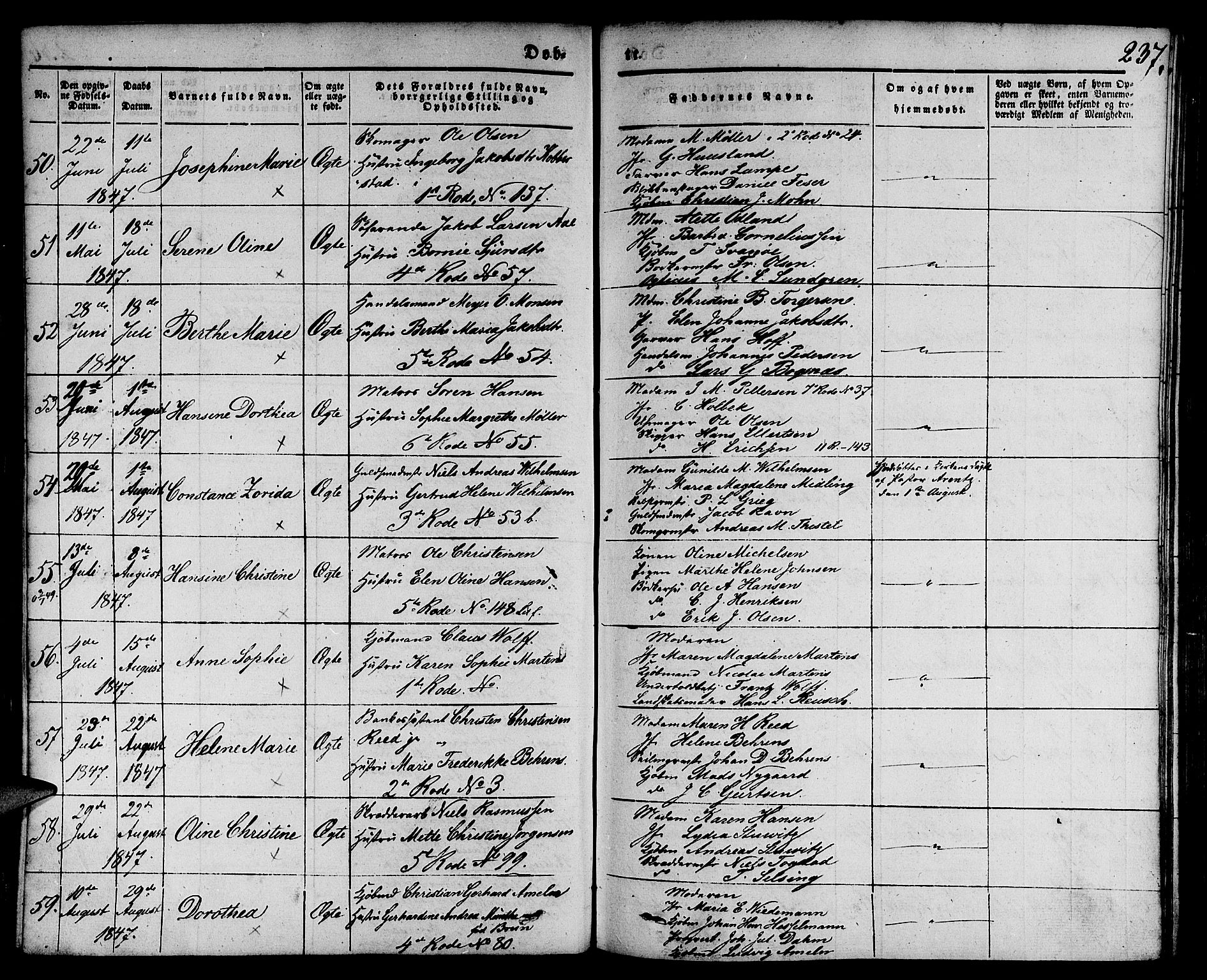 Nykirken Sokneprestembete, SAB/A-77101/H/Hab: Parish register (copy) no. B 1, 1842-1858, p. 237