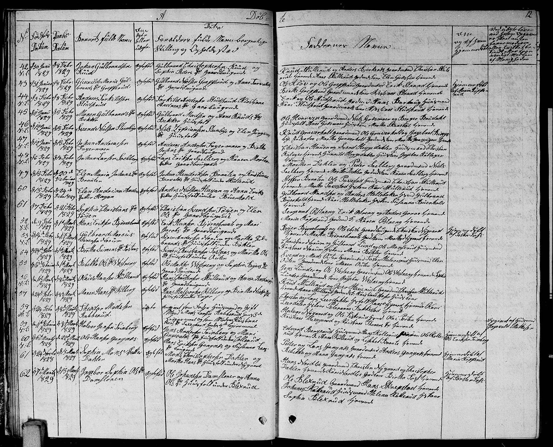 Høland prestekontor Kirkebøker, AV/SAO-A-10346a/G/Ga/L0002: Parish register (copy) no. I 2, 1827-1845, p. 12