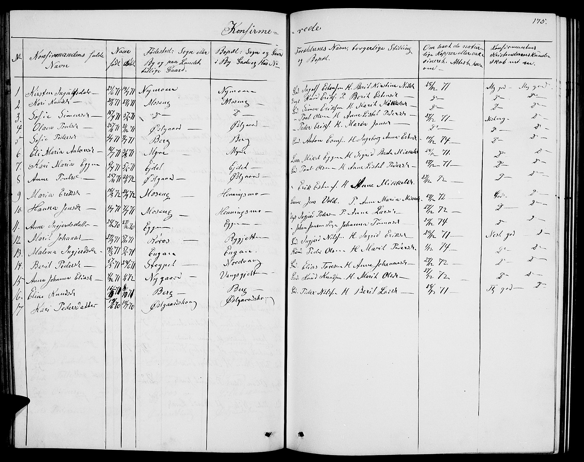 Tolga prestekontor, AV/SAH-PREST-062/L/L0004: Parish register (copy) no. 4, 1845-1887, p. 175