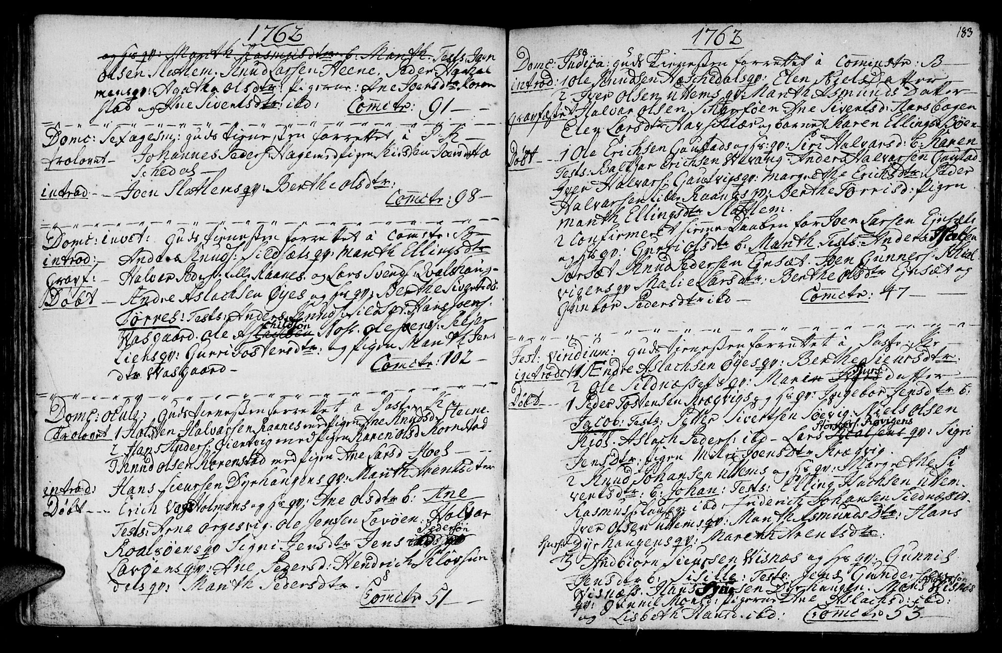 Ministerialprotokoller, klokkerbøker og fødselsregistre - Møre og Romsdal, AV/SAT-A-1454/570/L0828: Parish register (official) no. 570A02, 1750-1789, p. 182-183