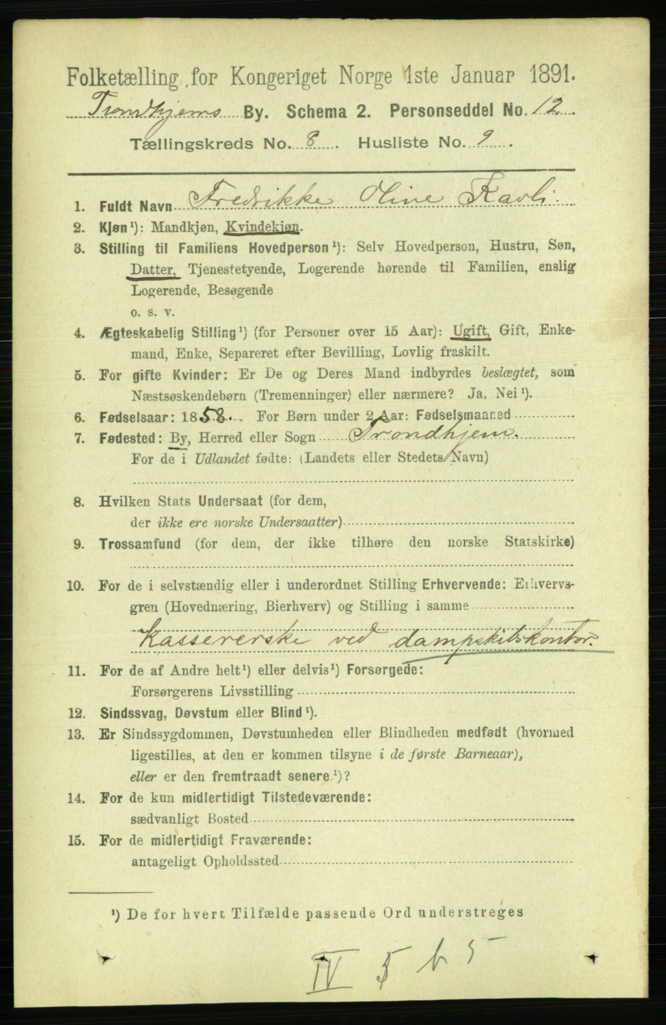 RA, 1891 census for 1601 Trondheim, 1891, p. 6868