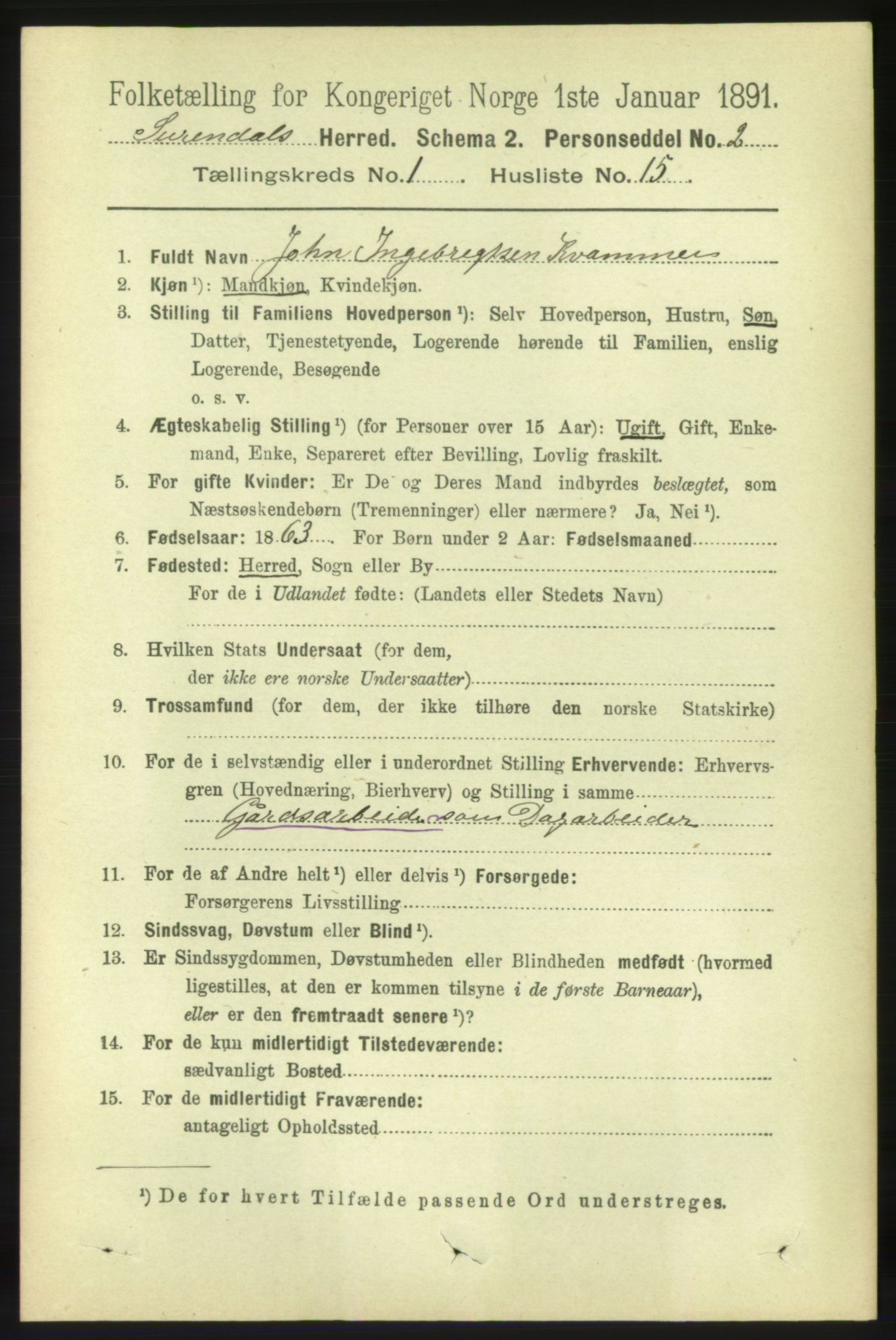RA, 1891 census for 1566 Surnadal, 1891, p. 211