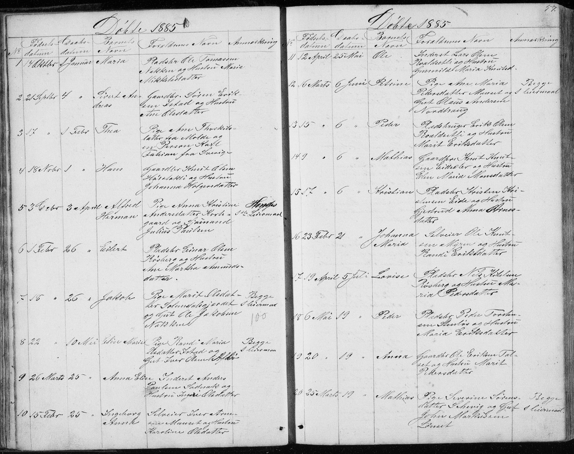 Ministerialprotokoller, klokkerbøker og fødselsregistre - Møre og Romsdal, SAT/A-1454/557/L0684: Parish register (copy) no. 557C02, 1863-1944, p. 57