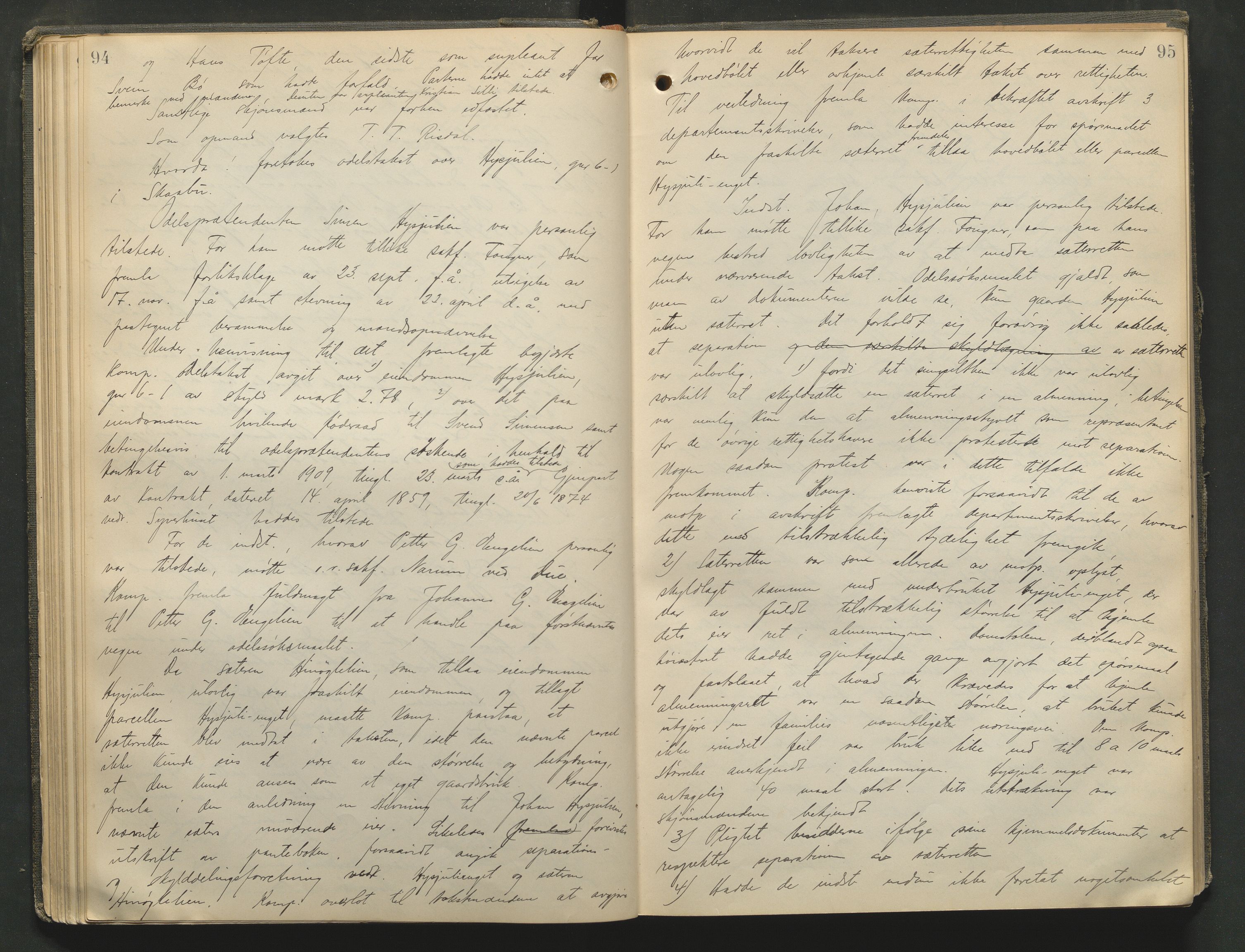 Nord-Gudbrandsdal tingrett, AV/SAH-TING-002/G/Gc/Gcb/L0009: Ekstrarettsprotokoll for åstedssaker, 1910-1913, p. 94-95