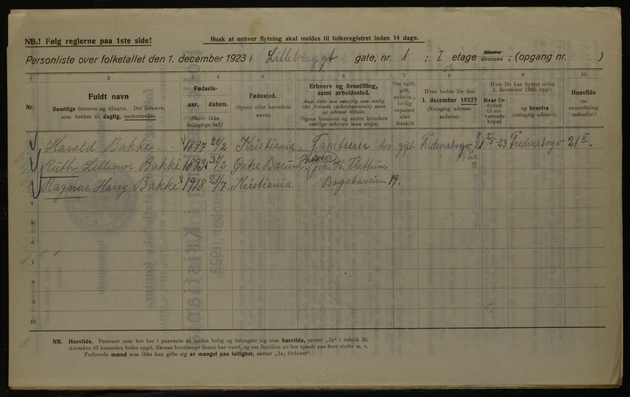 OBA, Municipal Census 1923 for Kristiania, 1923, p. 63774