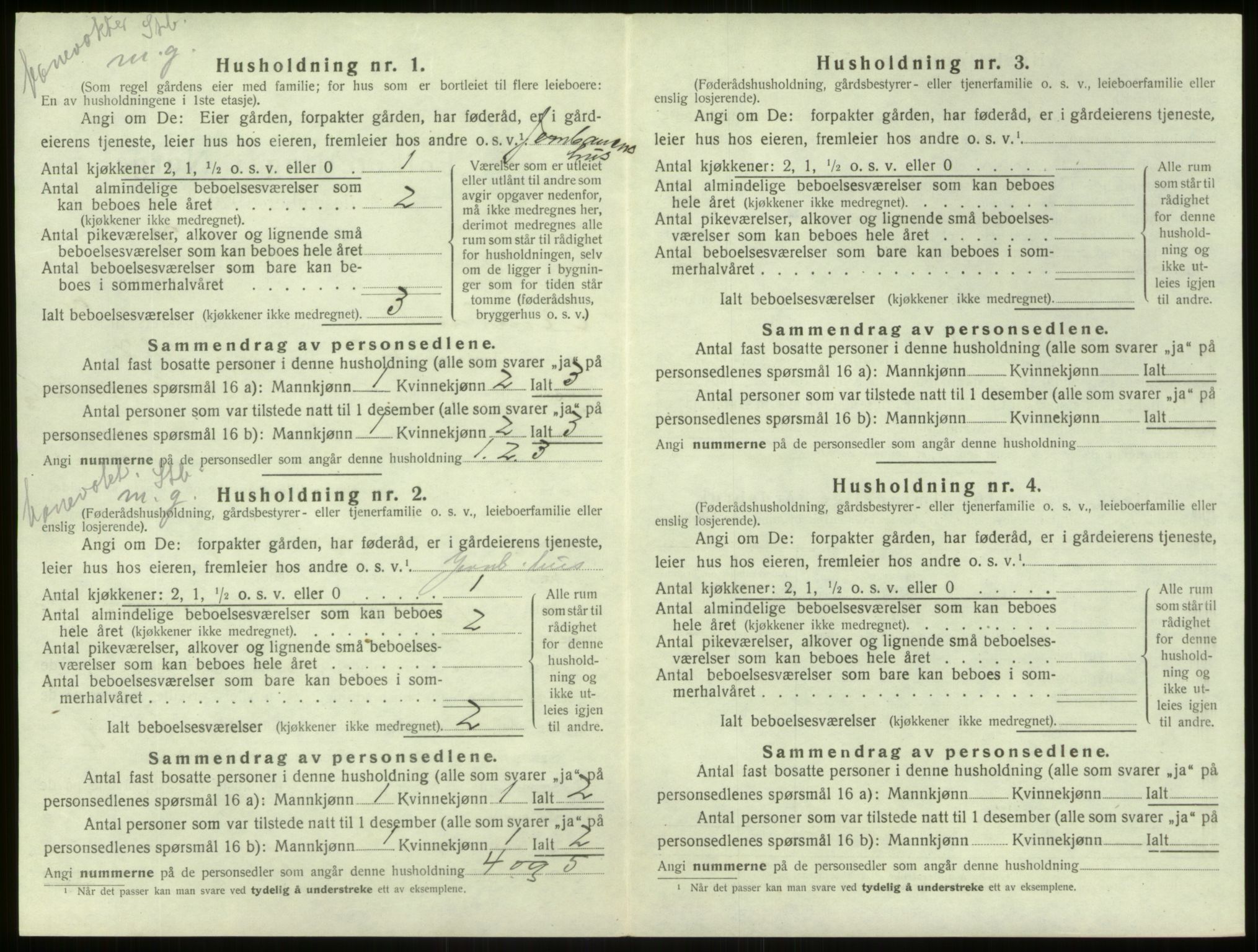 SAB, 1920 census for Aurland, 1920, p. 574