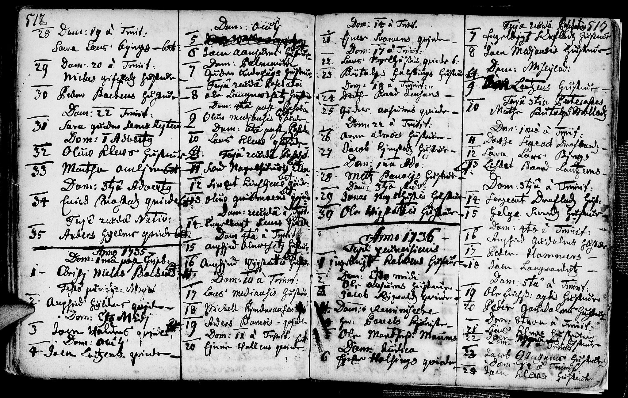 Ministerialprotokoller, klokkerbøker og fødselsregistre - Nord-Trøndelag, AV/SAT-A-1458/749/L0467: Parish register (official) no. 749A01, 1733-1787, p. 512-513