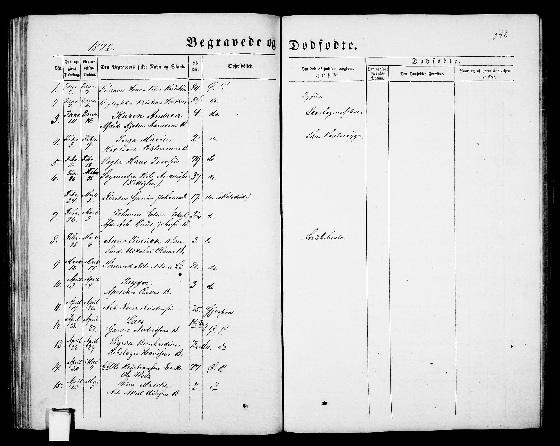 Porsgrunn kirkebøker , SAKO/A-104/G/Gb/L0004: Parish register (copy) no. II 4, 1853-1882, p. 542