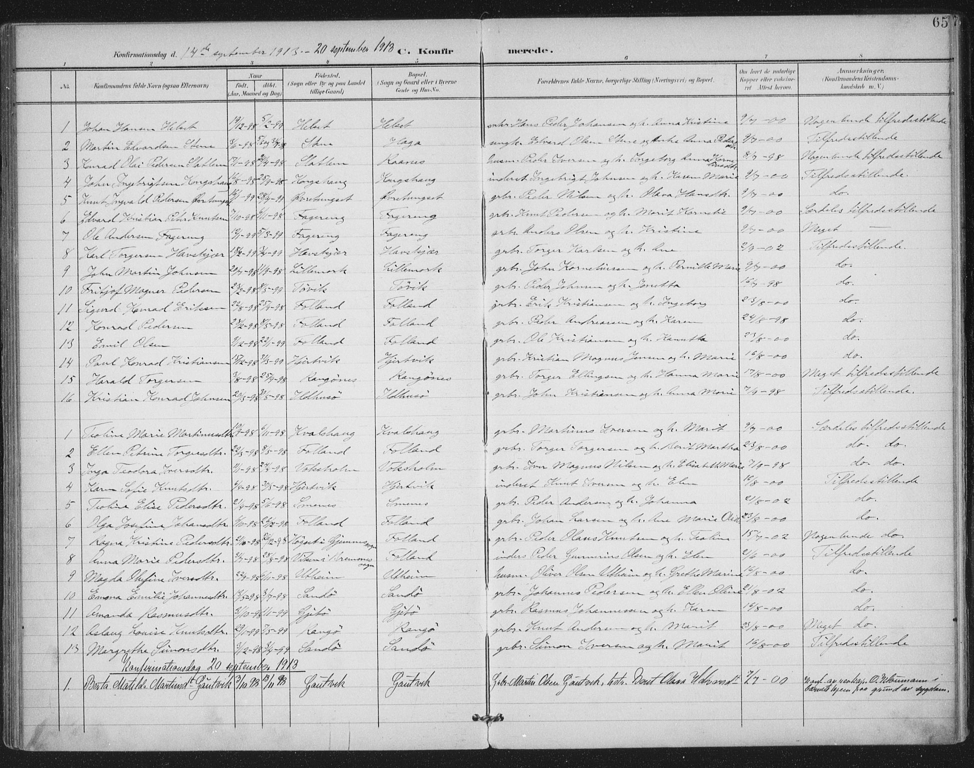 Ministerialprotokoller, klokkerbøker og fødselsregistre - Møre og Romsdal, SAT/A-1454/570/L0833: Parish register (official) no. 570A07, 1901-1914, p. 65