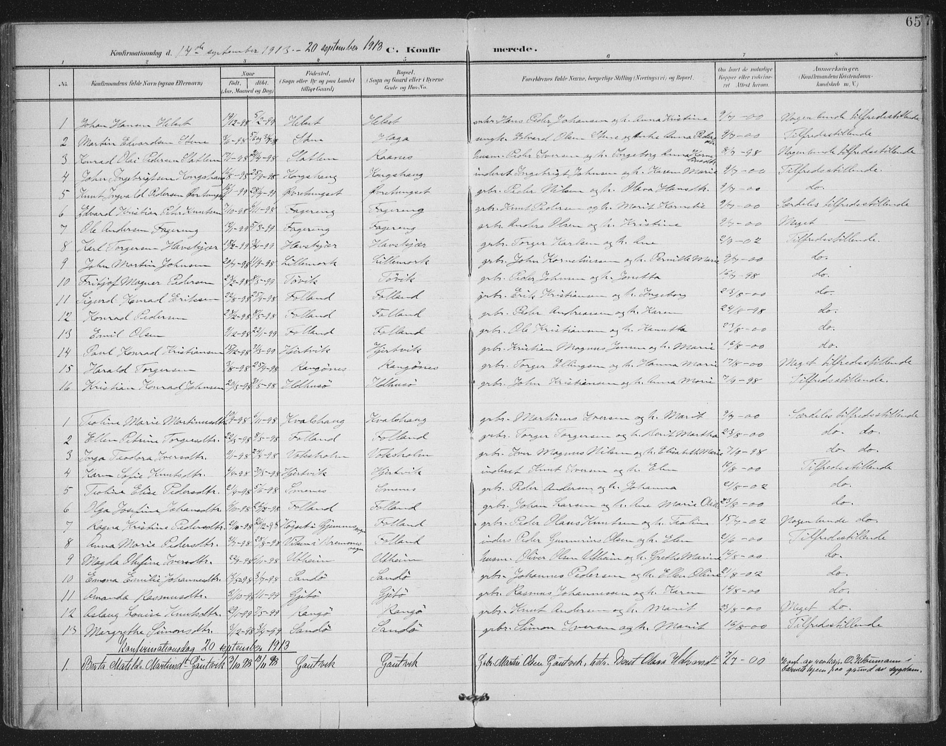 Ministerialprotokoller, klokkerbøker og fødselsregistre - Møre og Romsdal, AV/SAT-A-1454/570/L0833: Parish register (official) no. 570A07, 1901-1914, p. 65