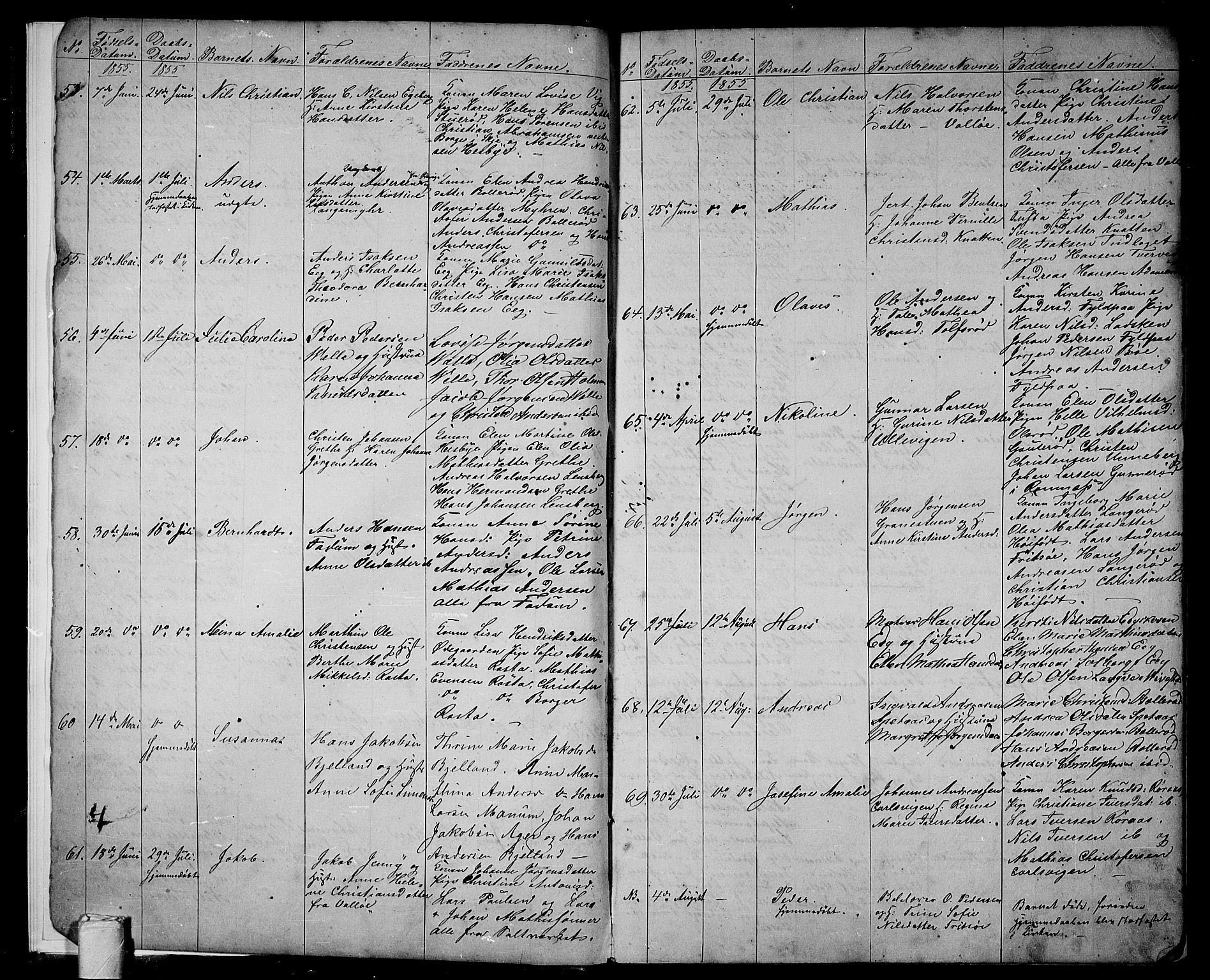 Sem kirkebøker, AV/SAKO-A-5/G/Ga/L0004: Parish register (copy) no. I 4, 1855-1877