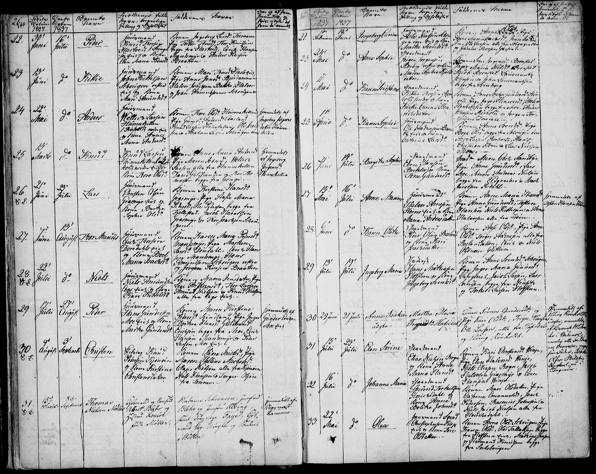 Bamble kirkebøker, AV/SAKO-A-253/F/Fa/L0004: Parish register (official) no. I 4, 1834-1853, p. 26-27