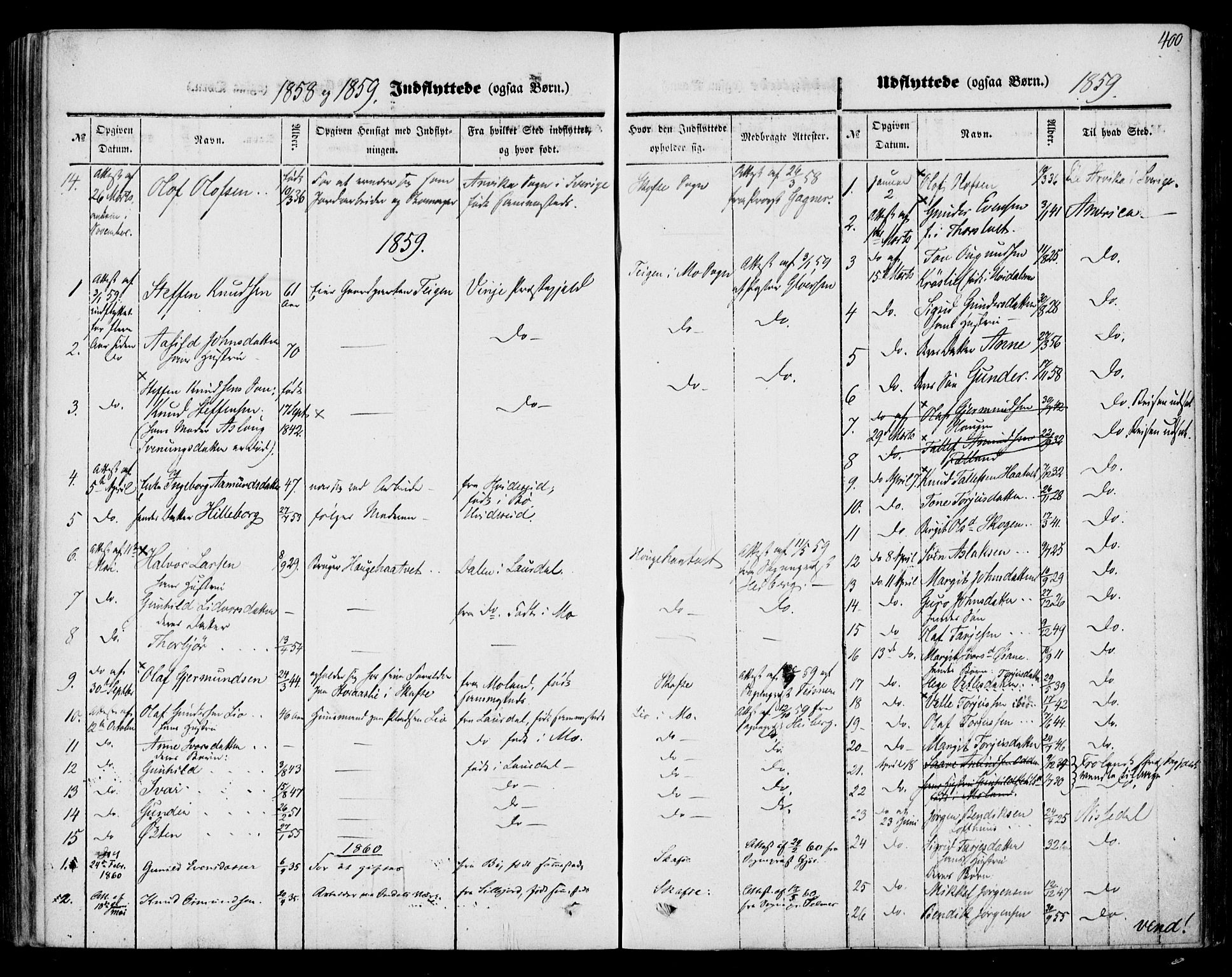 Mo kirkebøker, SAKO/A-286/F/Fa/L0005: Parish register (official) no. I 5, 1844-1864, p. 400
