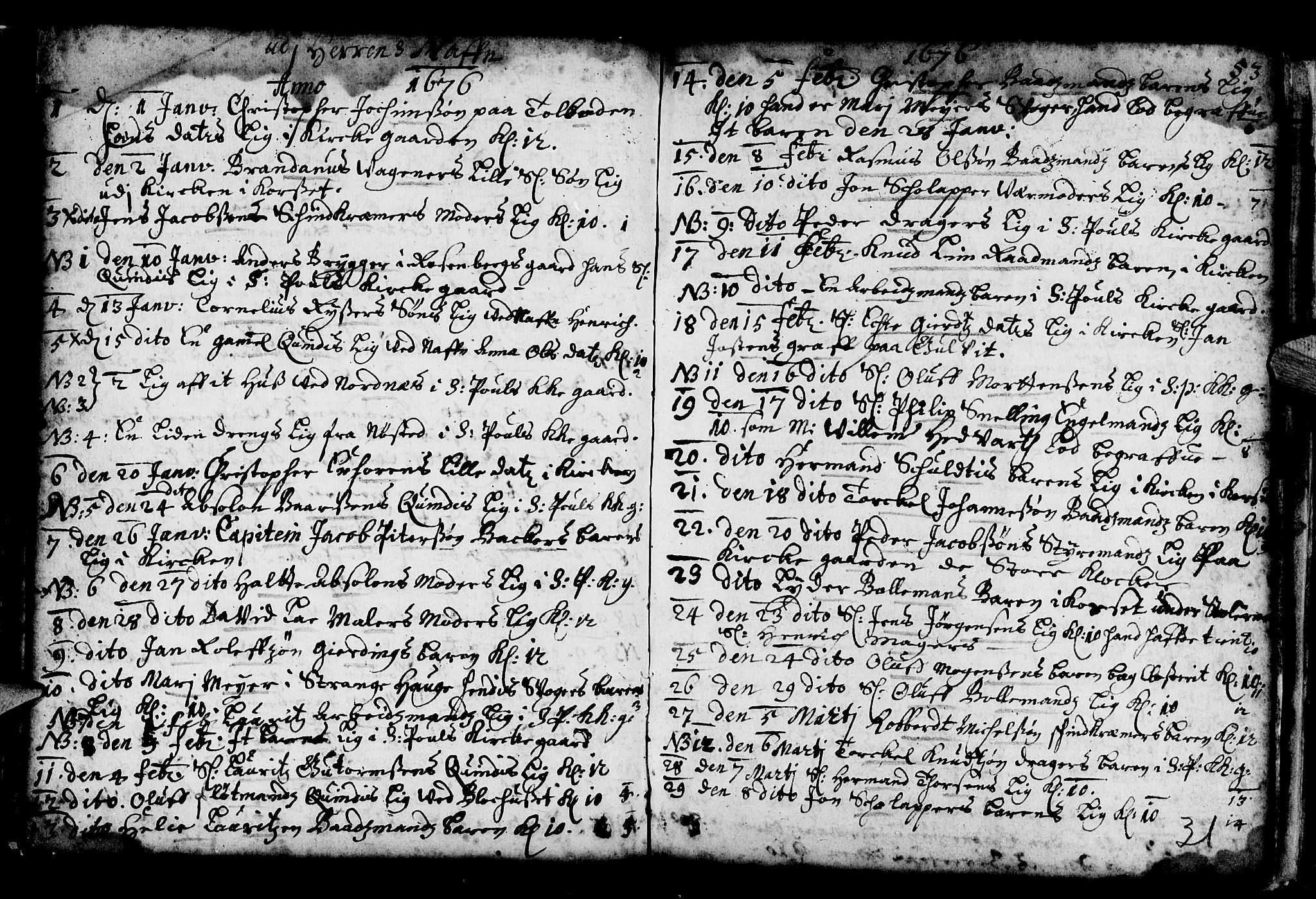 Nykirken Sokneprestembete, AV/SAB-A-77101/H/Haa/L0001: Parish register (official) no. A 1, 1668-1820, p. 31