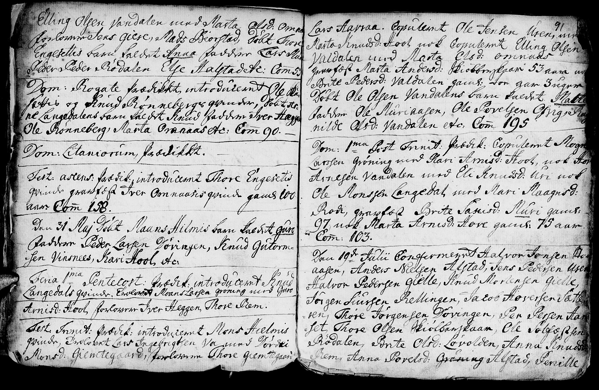 Ministerialprotokoller, klokkerbøker og fødselsregistre - Møre og Romsdal, AV/SAT-A-1454/519/L0240: Parish register (official) no. 519A01 /1, 1736-1760, p. 91