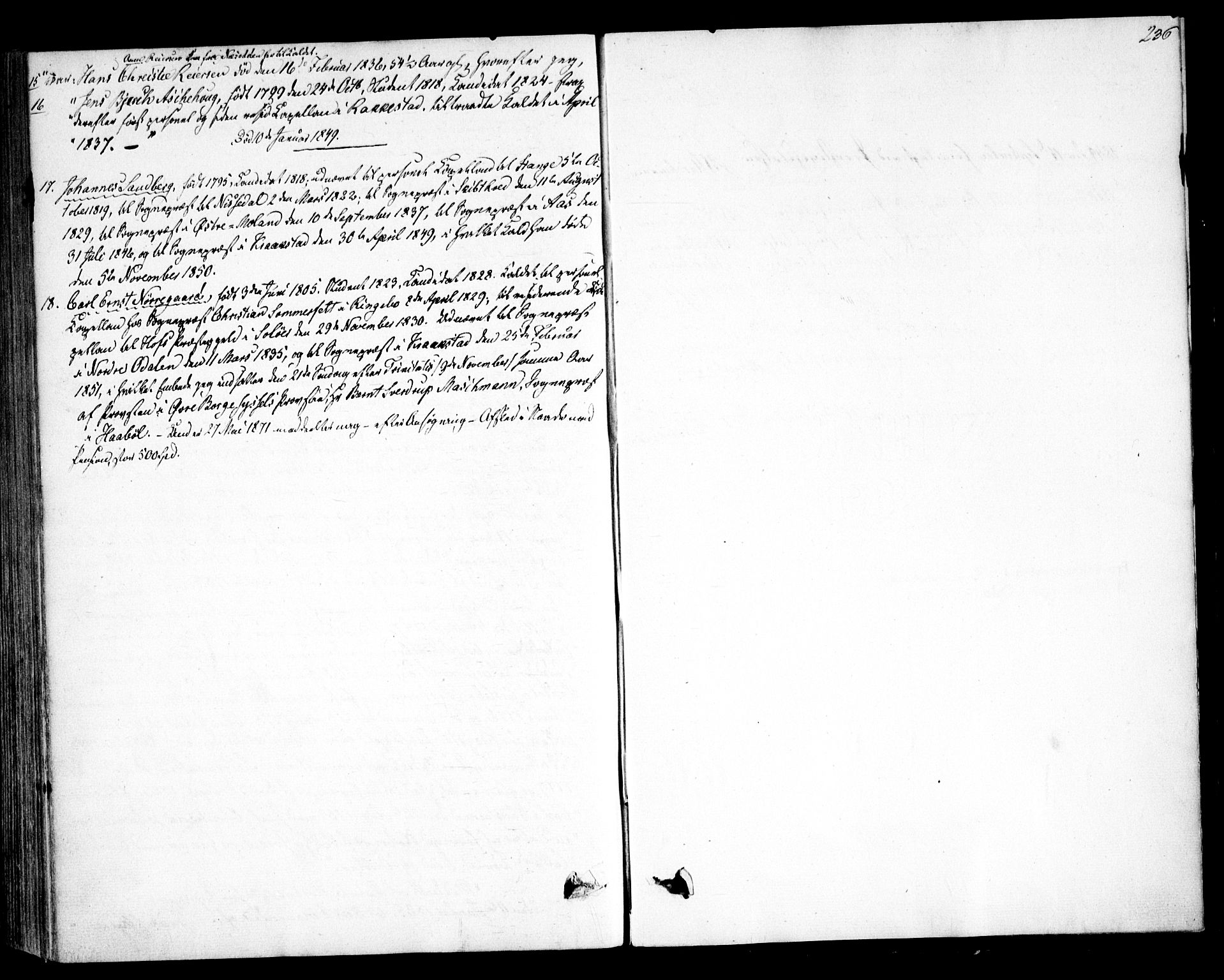 Kråkstad prestekontor Kirkebøker, AV/SAO-A-10125a/F/Fa/L0006: Parish register (official) no. I 6, 1848-1857, p. 236