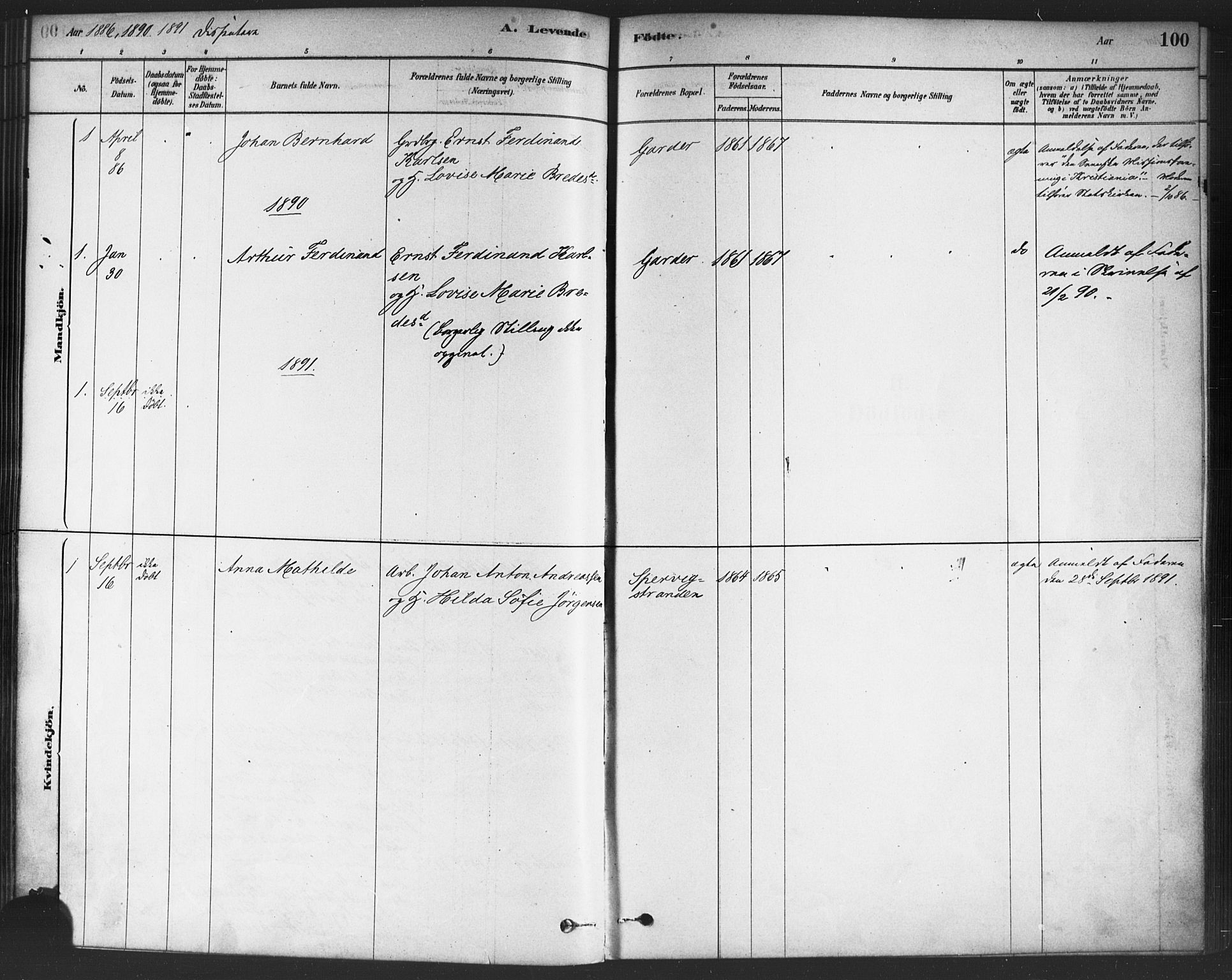 Drøbak prestekontor Kirkebøker, SAO/A-10142a/F/Fc/L0002: Parish register (official) no. III 2, 1878-1891, p. 100