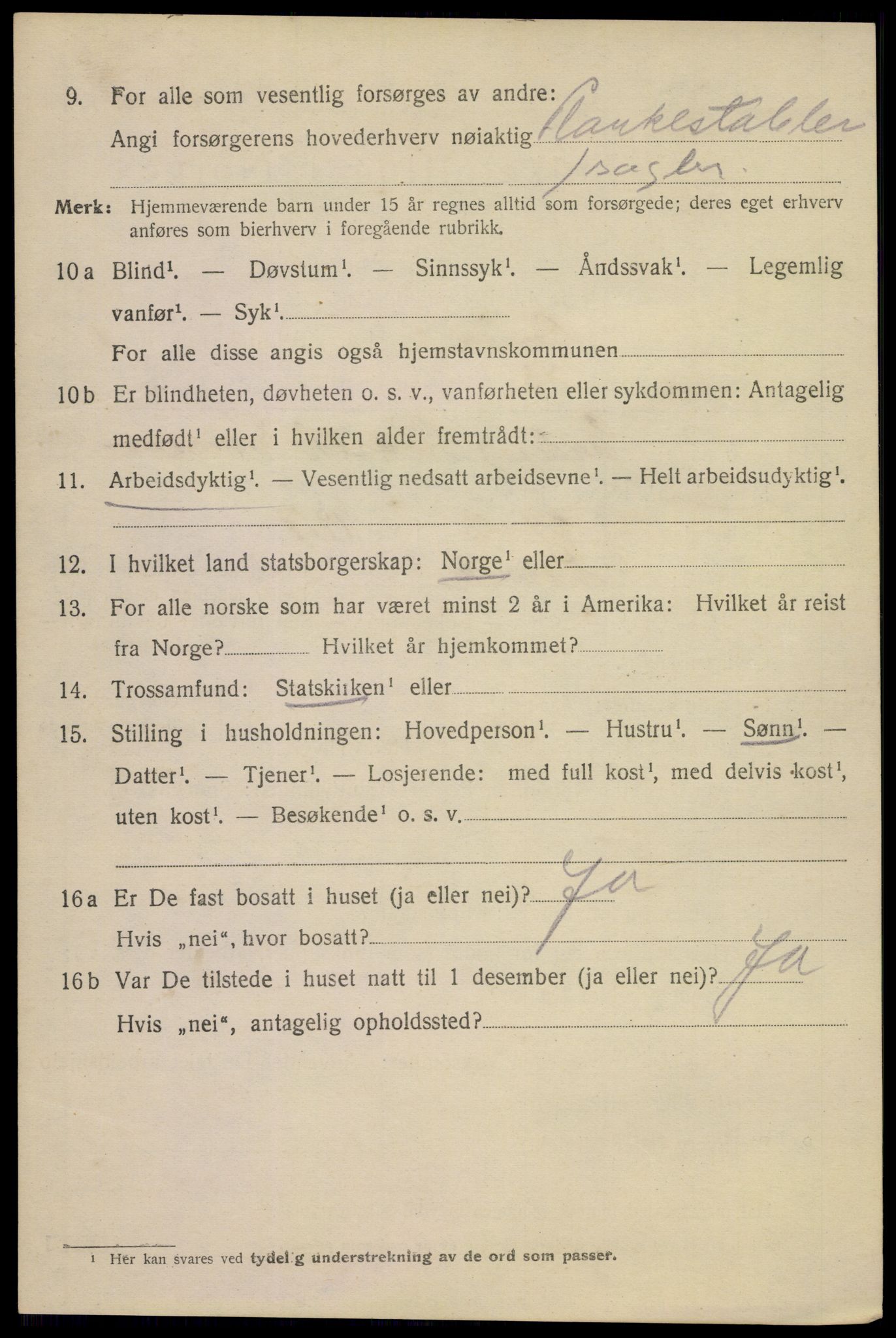 SAKO, 1920 census for Larvik, 1920, p. 9277