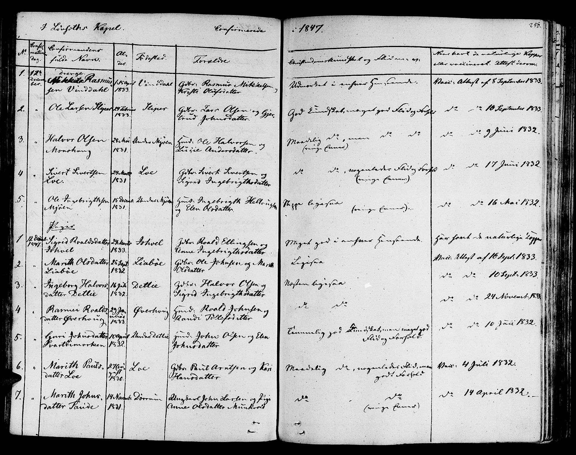 Ministerialprotokoller, klokkerbøker og fødselsregistre - Sør-Trøndelag, AV/SAT-A-1456/678/L0897: Parish register (official) no. 678A06-07, 1821-1847, p. 258