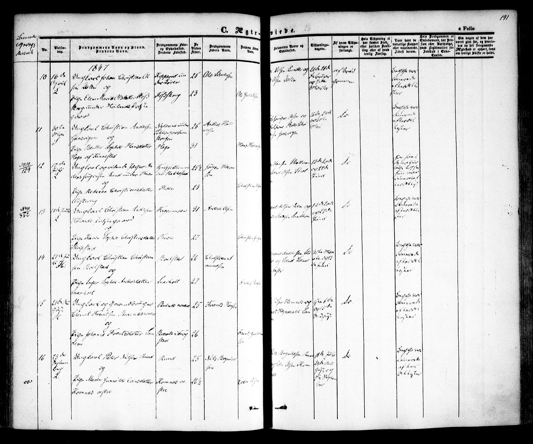 Høland prestekontor Kirkebøker, AV/SAO-A-10346a/F/Fa/L0009: Parish register (official) no. I 9, 1846-1853, p. 191