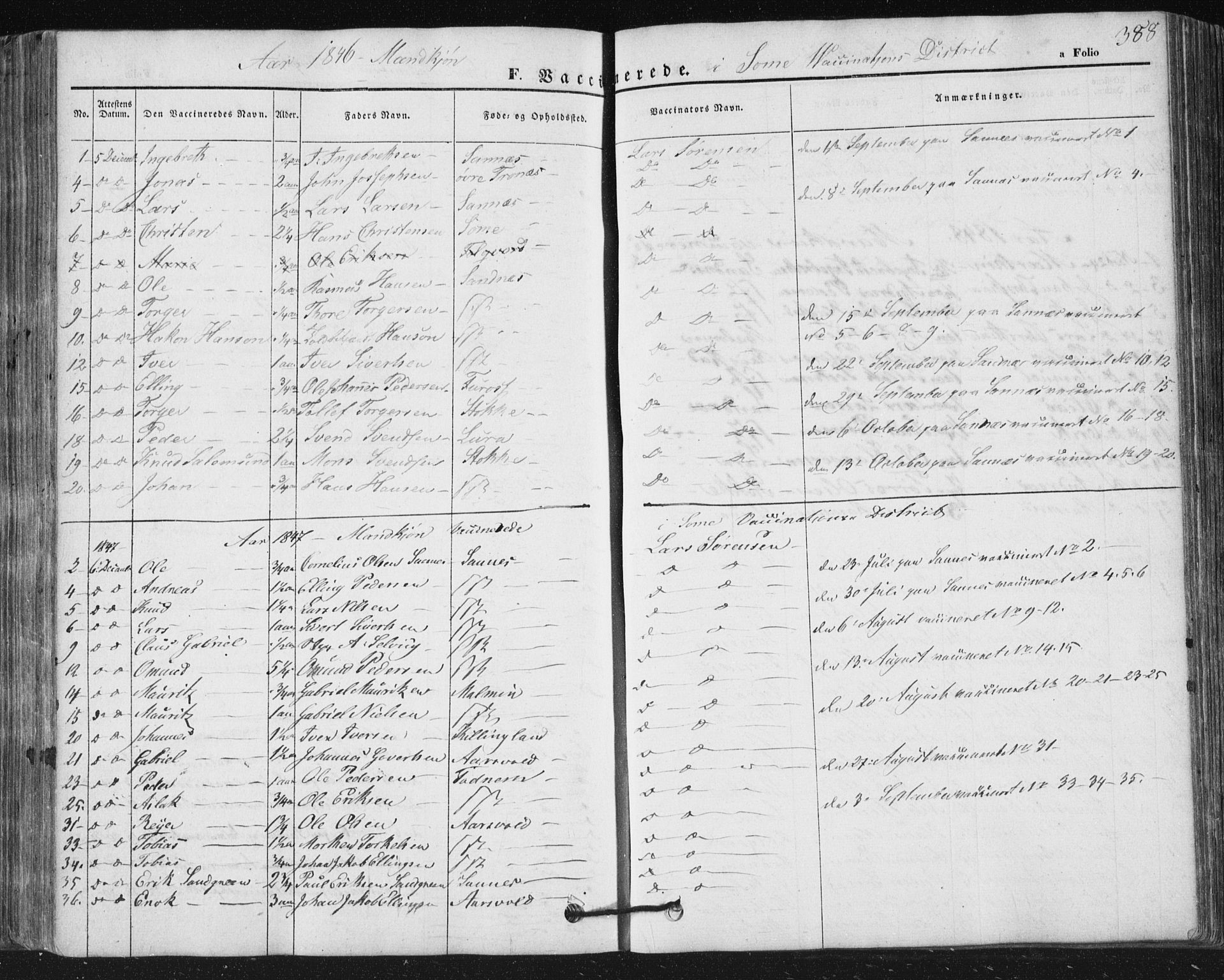 Høyland sokneprestkontor, SAST/A-101799/001/30BA/L0008: Parish register (official) no. A 8, 1841-1856, p. 388