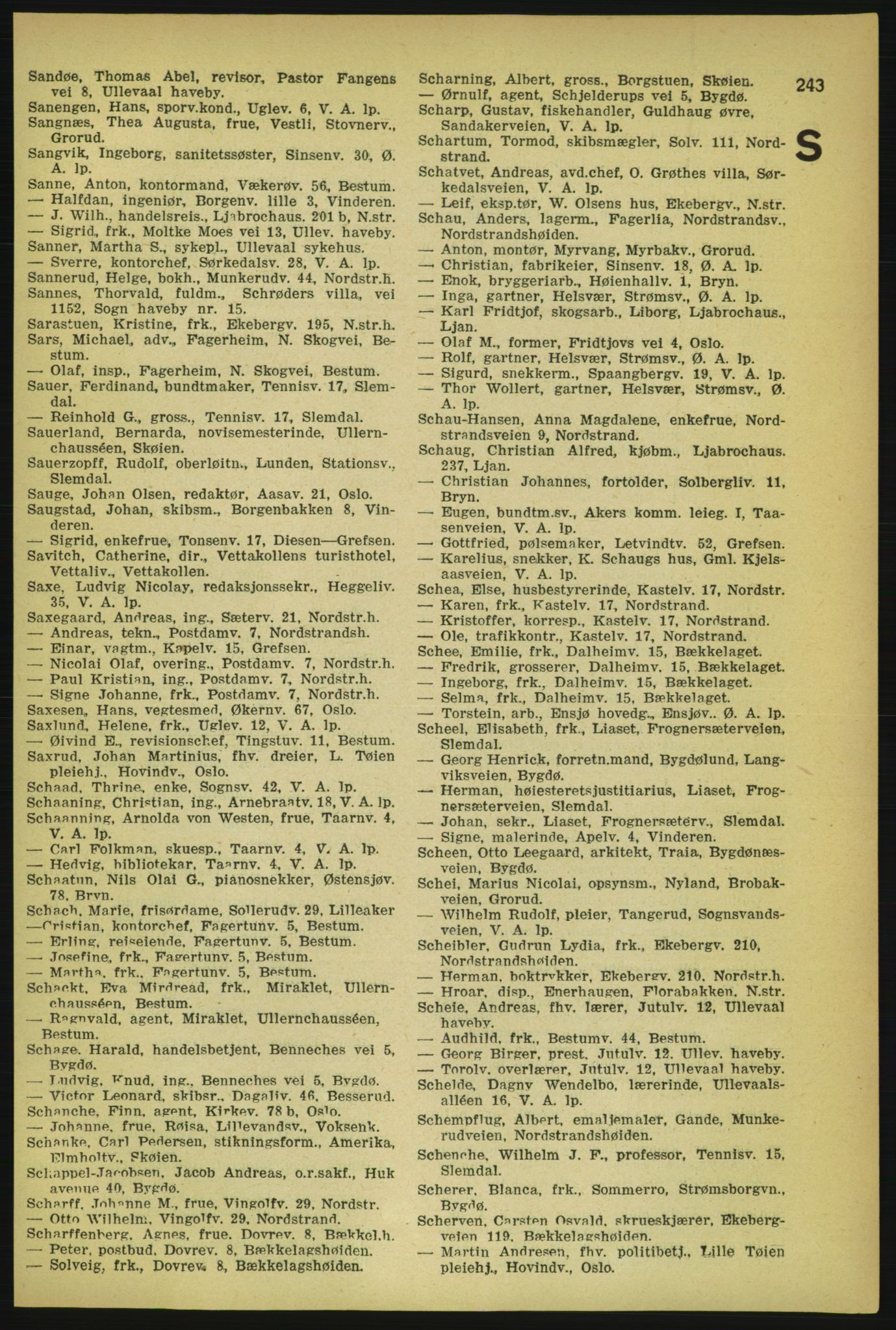Aker adressebok/adressekalender, PUBL/001/A/004: Aker adressebok, 1929, p. 243