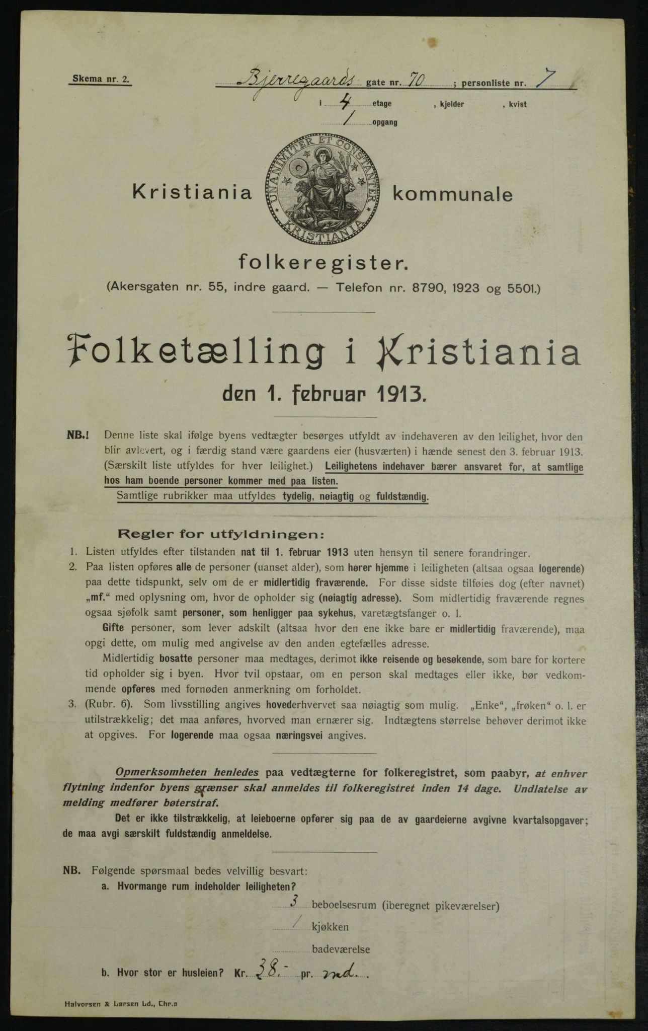 OBA, Municipal Census 1913 for Kristiania, 1913, p. 6297