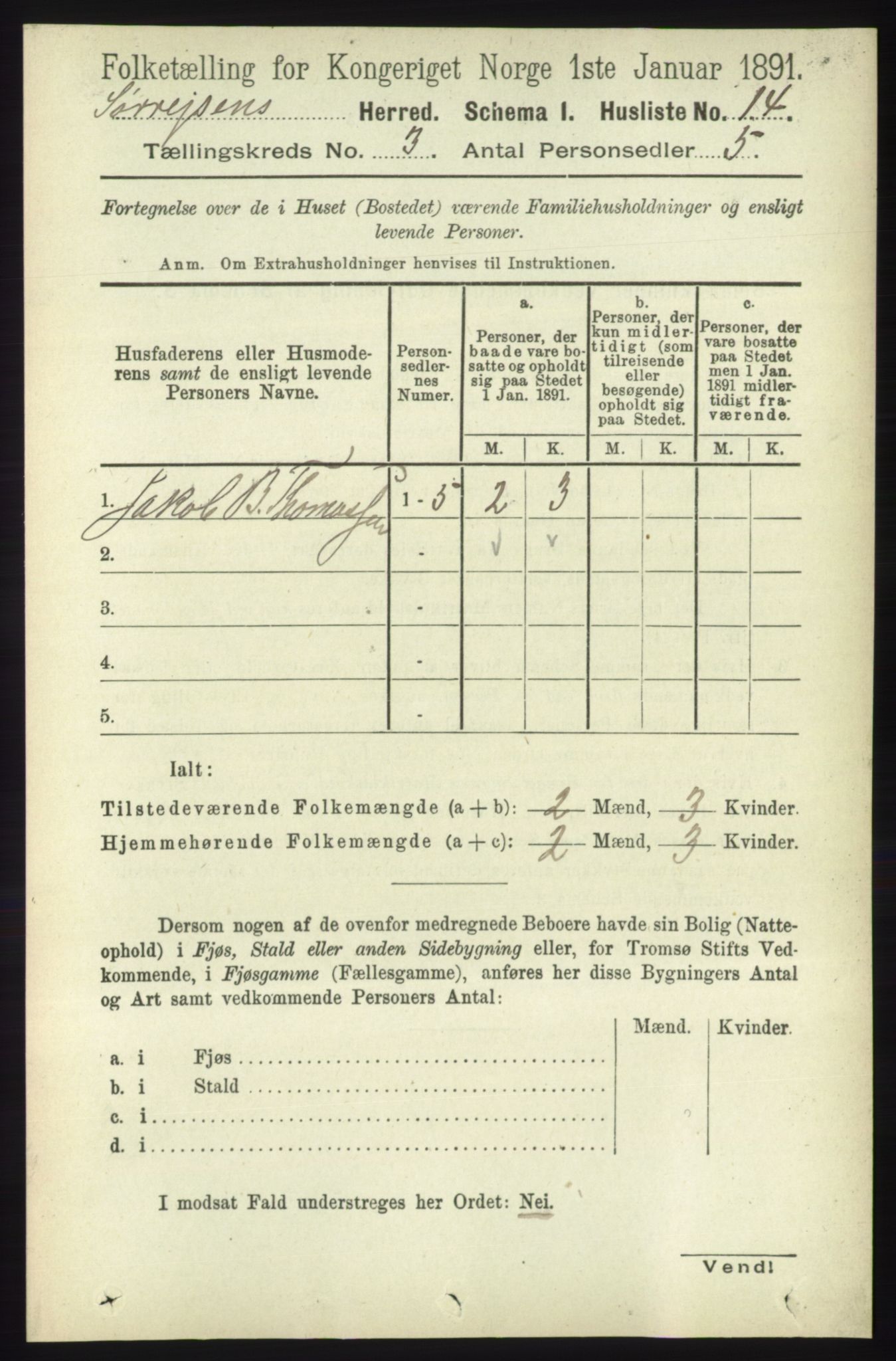 RA, 1891 census for 1925 Sørreisa, 1891, p. 657