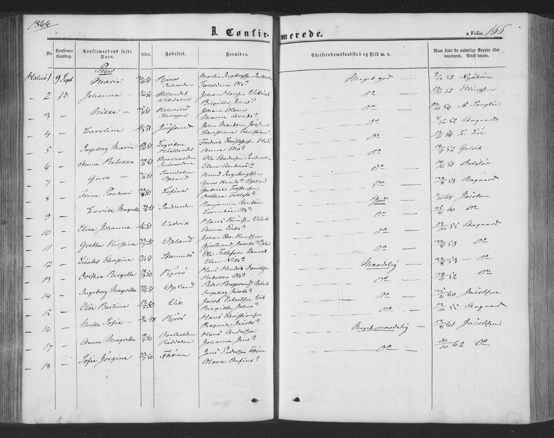 Ministerialprotokoller, klokkerbøker og fødselsregistre - Nord-Trøndelag, SAT/A-1458/773/L0615: Parish register (official) no. 773A06, 1857-1870, p. 166