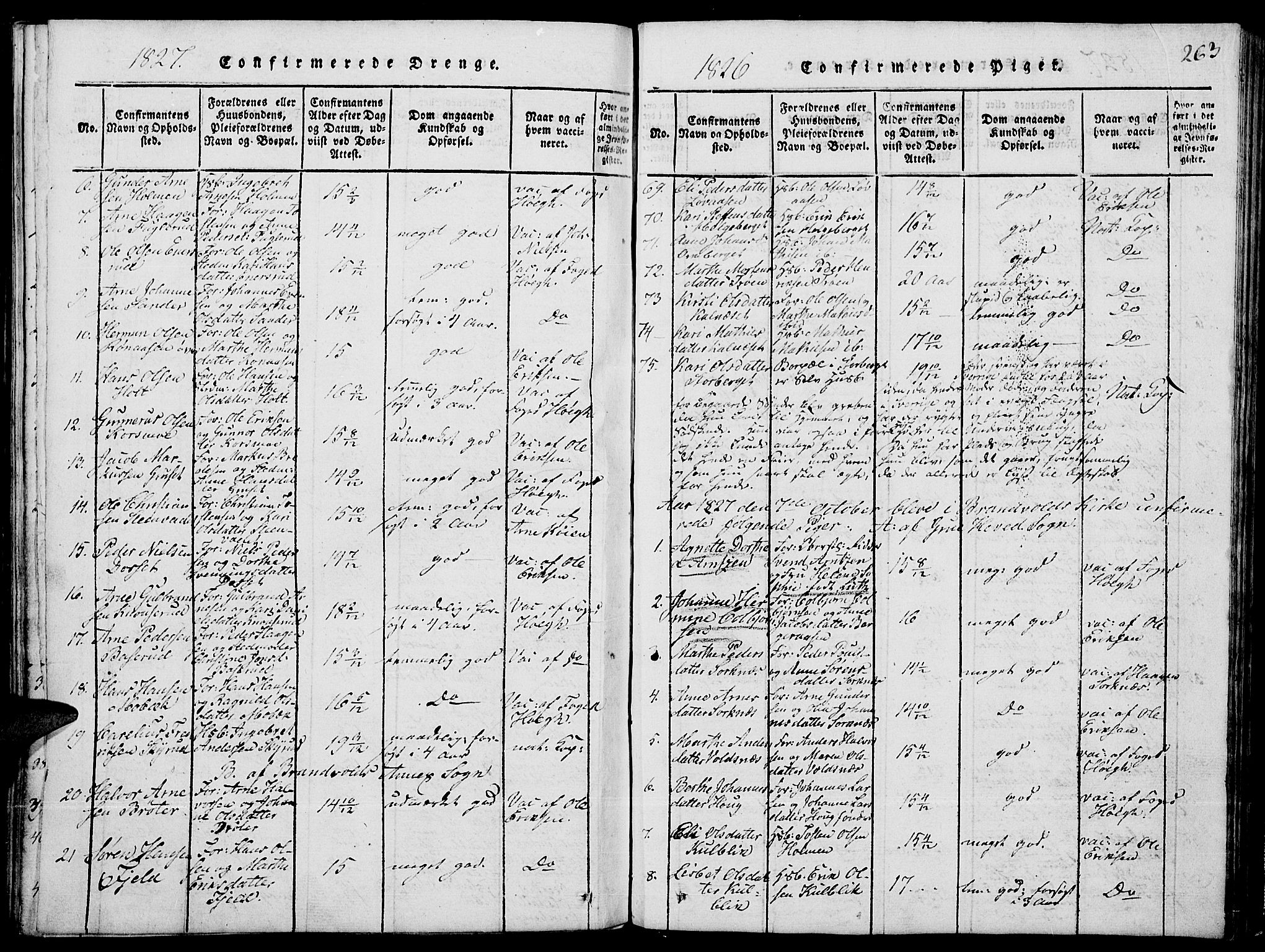 Grue prestekontor, AV/SAH-PREST-036/H/Ha/Hab/L0001: Parish register (copy) no. 1, 1814-1841, p. 263