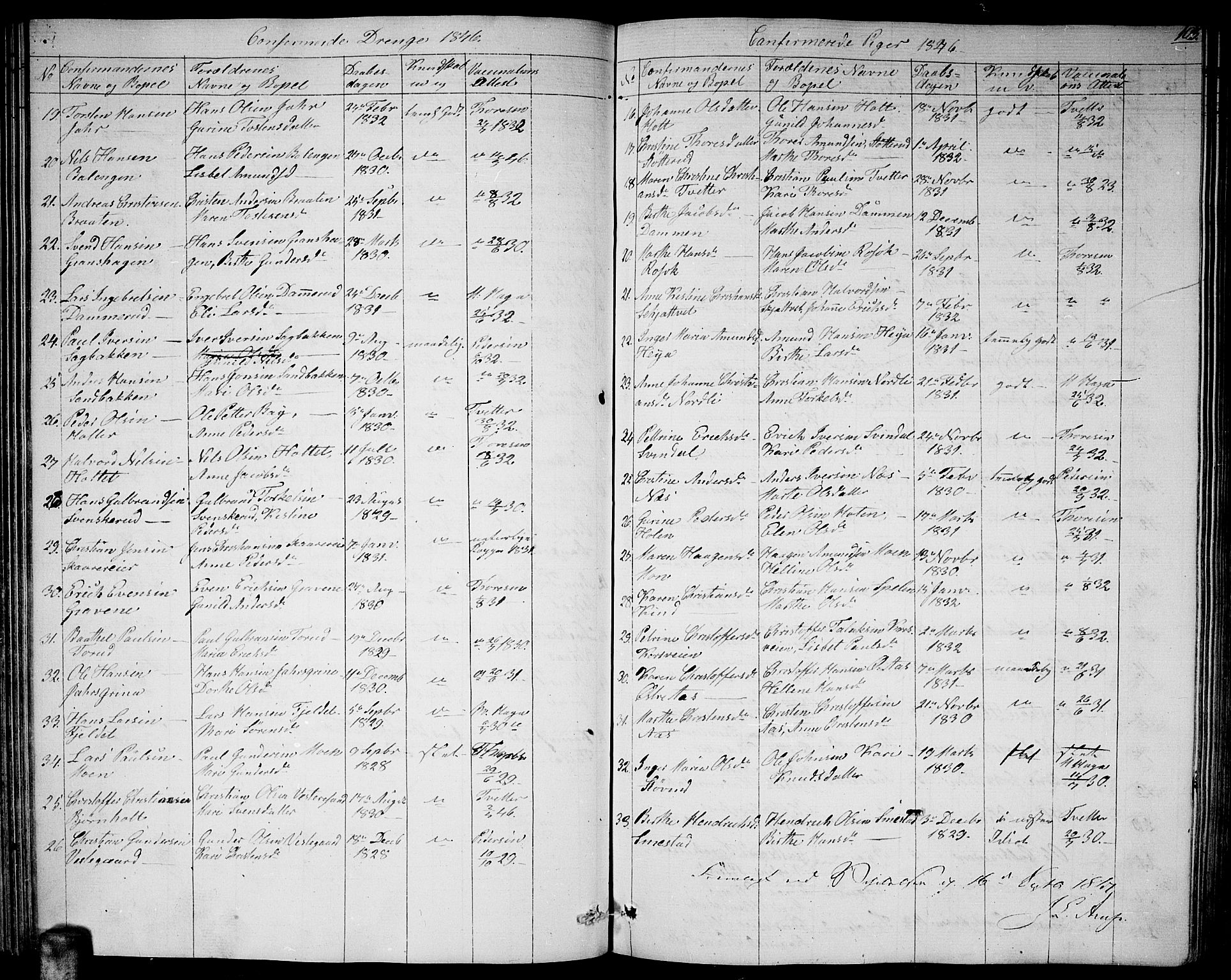 Fet prestekontor Kirkebøker, AV/SAO-A-10370a/G/Ga/L0002: Parish register (copy) no. I 2, 1843-1859, p. 103