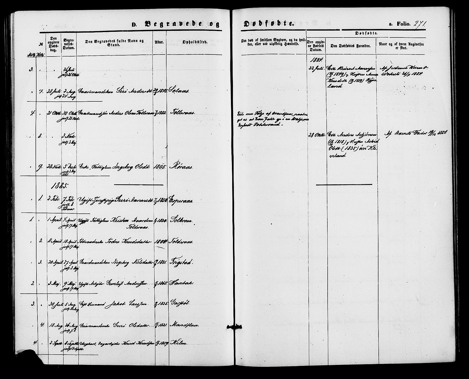 Bjelland sokneprestkontor, AV/SAK-1111-0005/F/Fa/Fab/L0003: Parish register (official) no. A 3, 1870-1887, p. 271