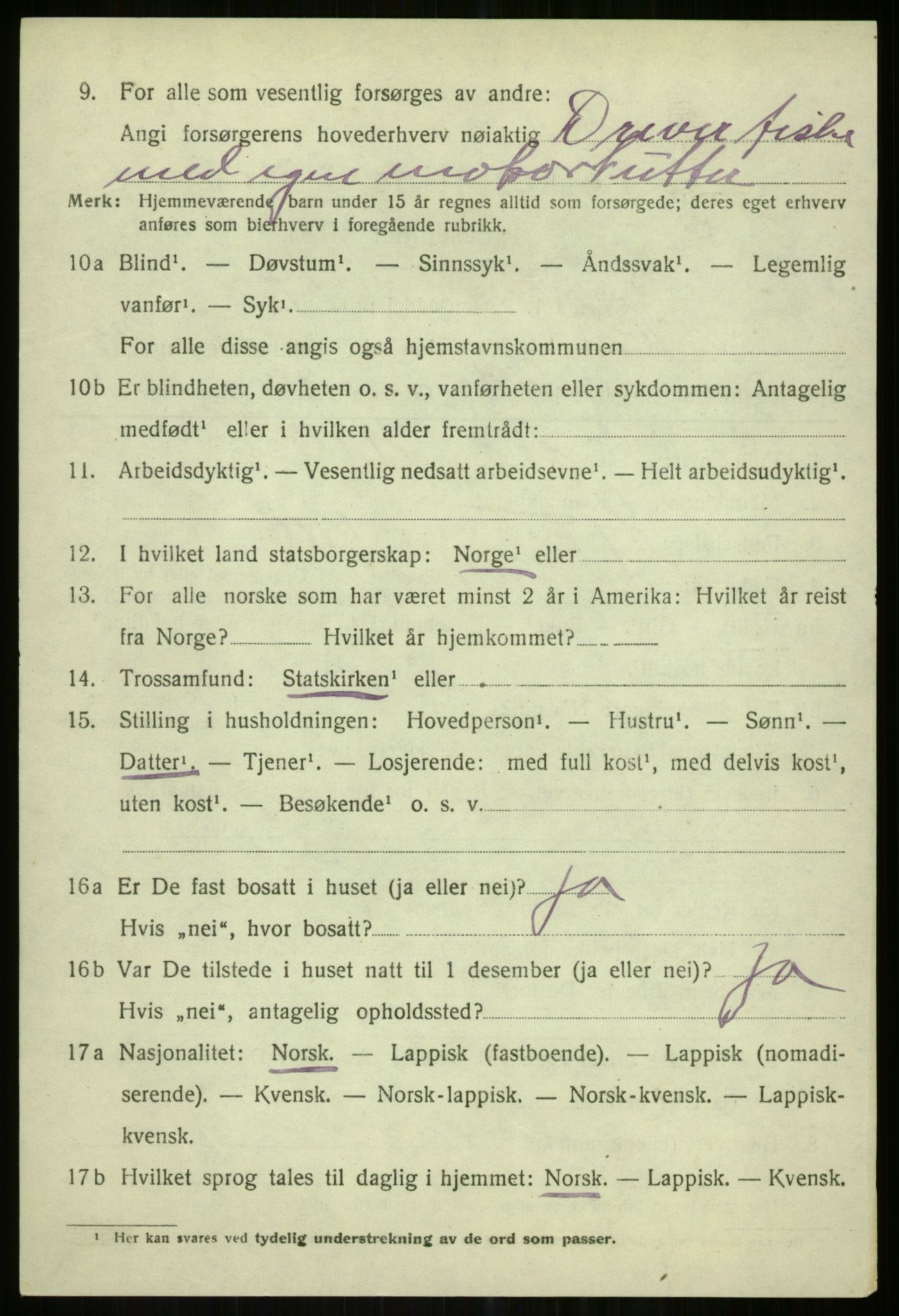 SATØ, 1920 census for Karlsøy, 1920, p. 4851