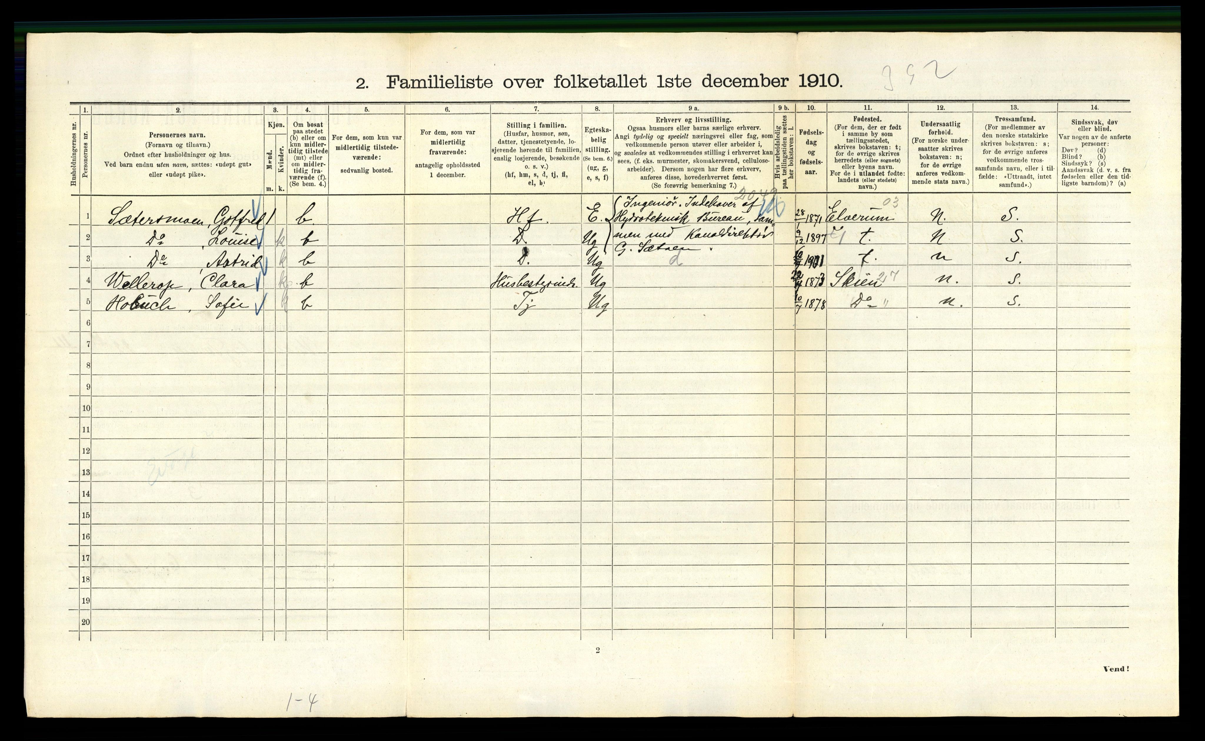 RA, 1910 census for Kristiania, 1910, p. 115456