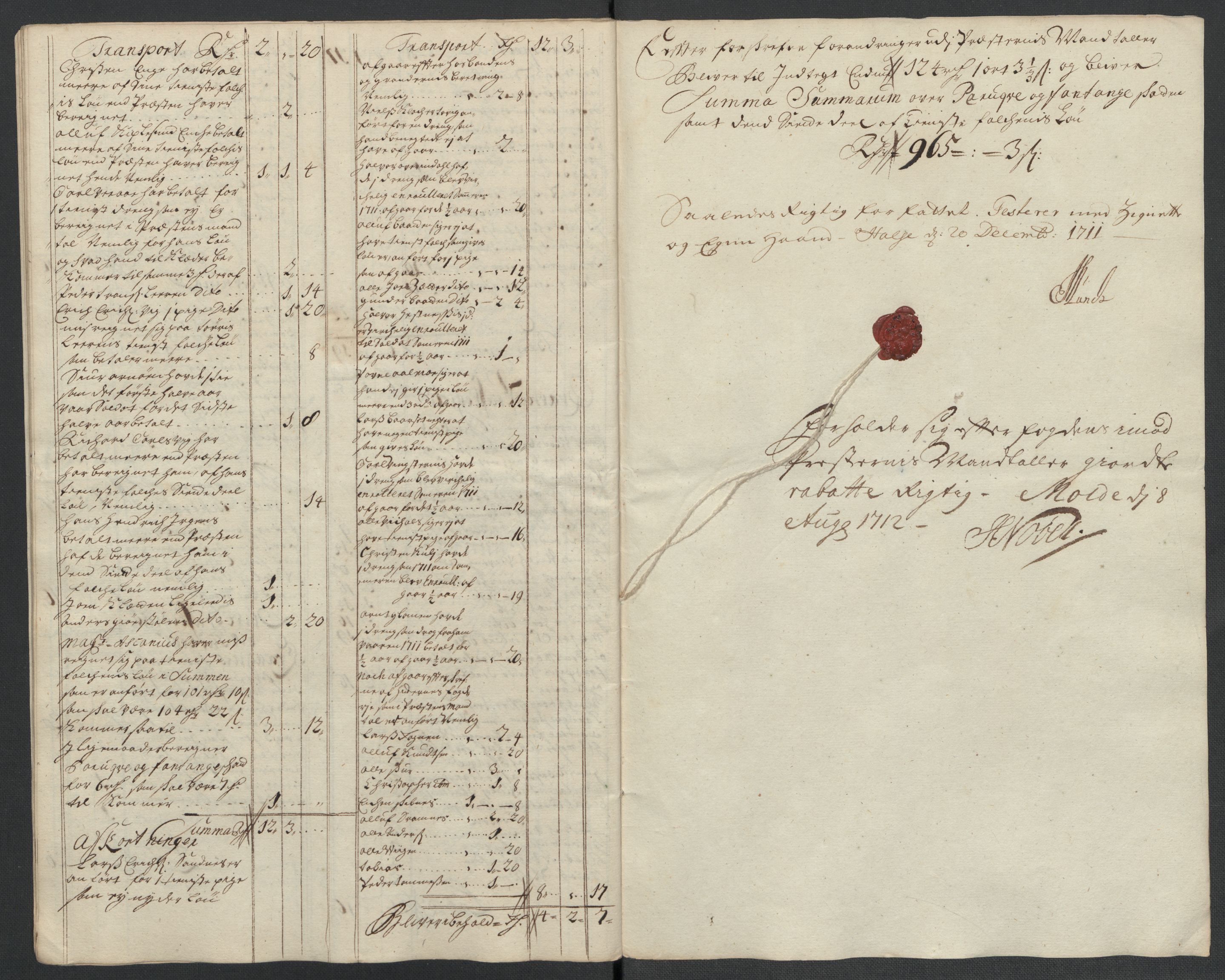 Rentekammeret inntil 1814, Reviderte regnskaper, Fogderegnskap, AV/RA-EA-4092/R56/L3745: Fogderegnskap Nordmøre, 1711, p. 198