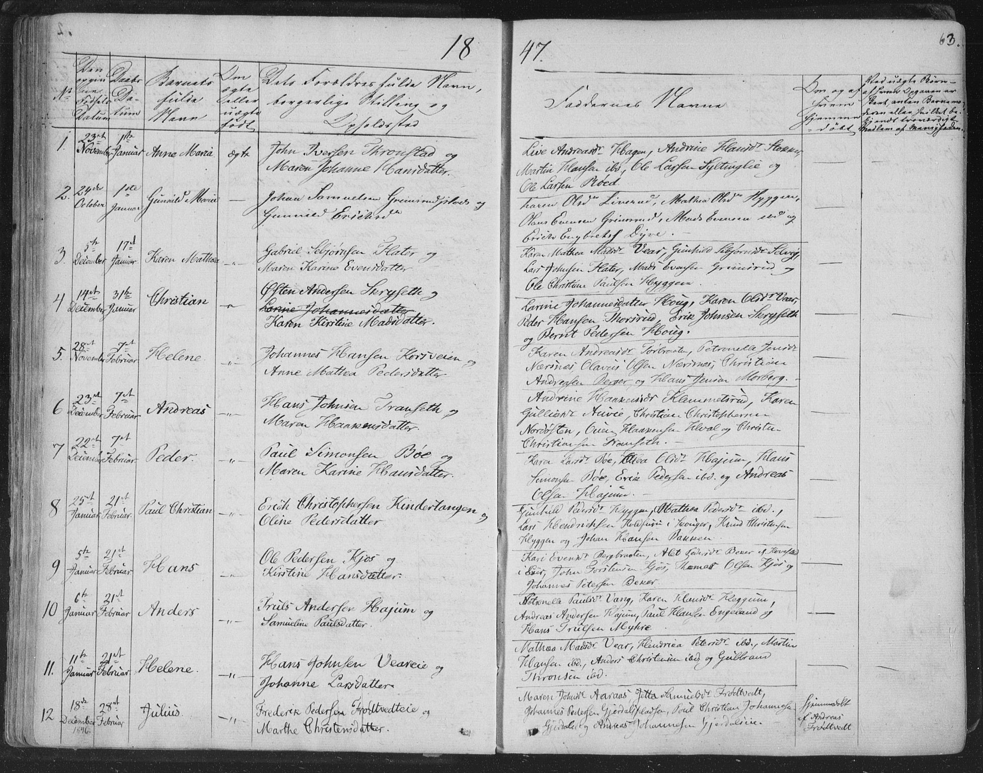 Røyken kirkebøker, AV/SAKO-A-241/F/Fa/L0005: Parish register (official) no. 5, 1833-1856, p. 63