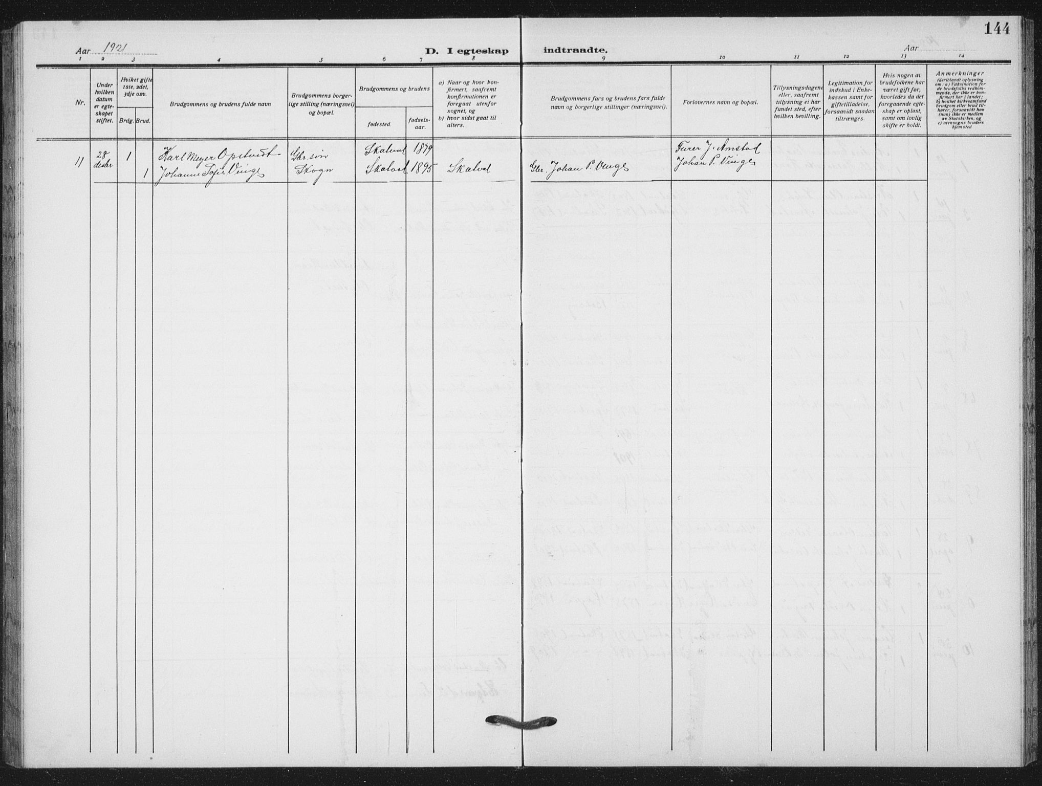 Ministerialprotokoller, klokkerbøker og fødselsregistre - Nord-Trøndelag, AV/SAT-A-1458/712/L0104: Parish register (copy) no. 712C02, 1917-1939, p. 144