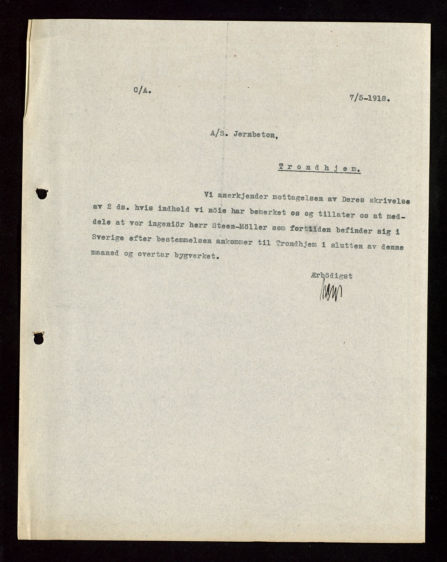 Pa 1521 - A/S Norske Shell, AV/SAST-A-101915/E/Ea/Eaa/L0003: Sjefskorrespondanse, 1918, p. 90