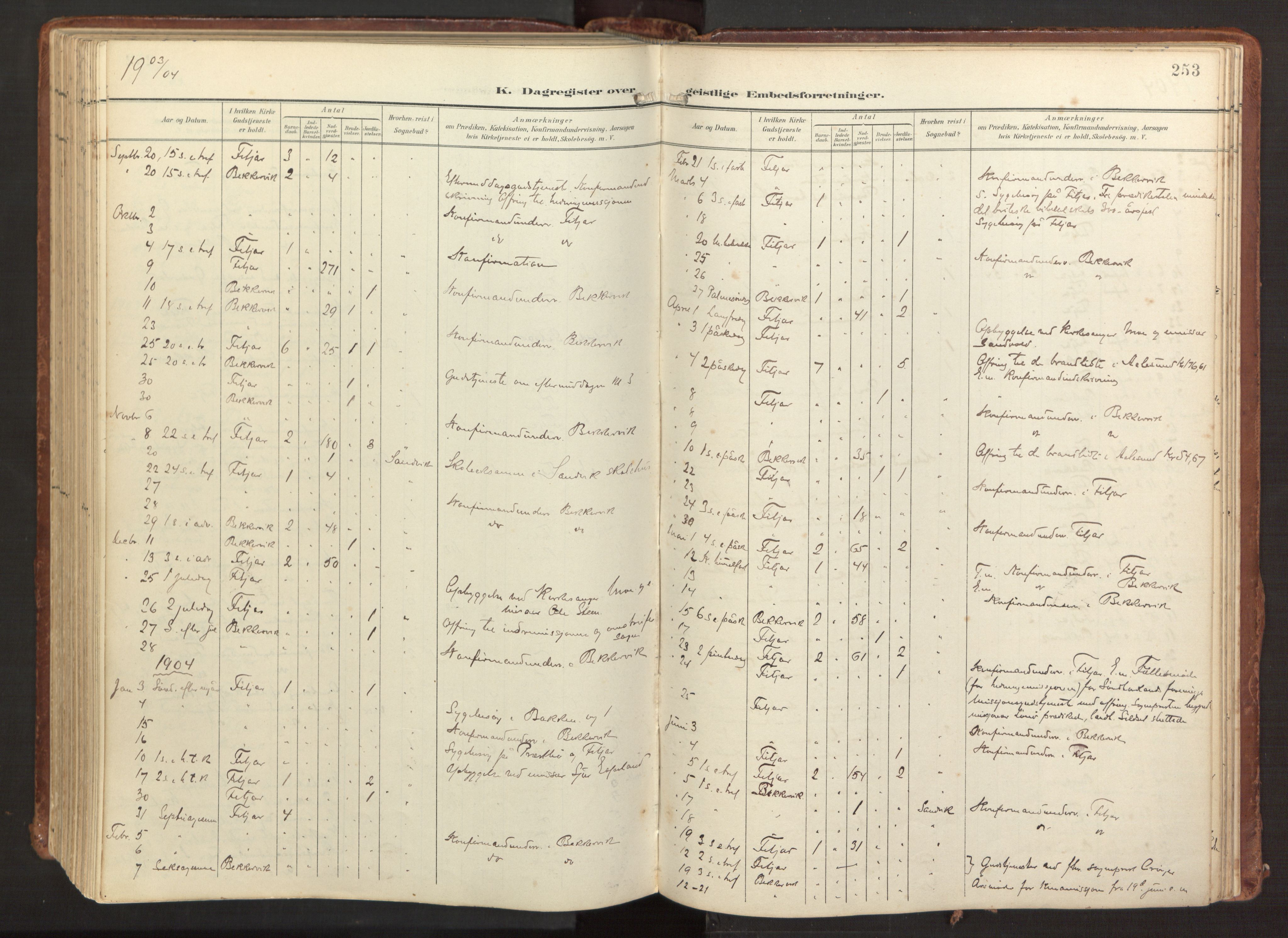 Fitjar sokneprestembete, SAB/A-99926: Parish register (official) no. A 3, 1900-1918, p. 253