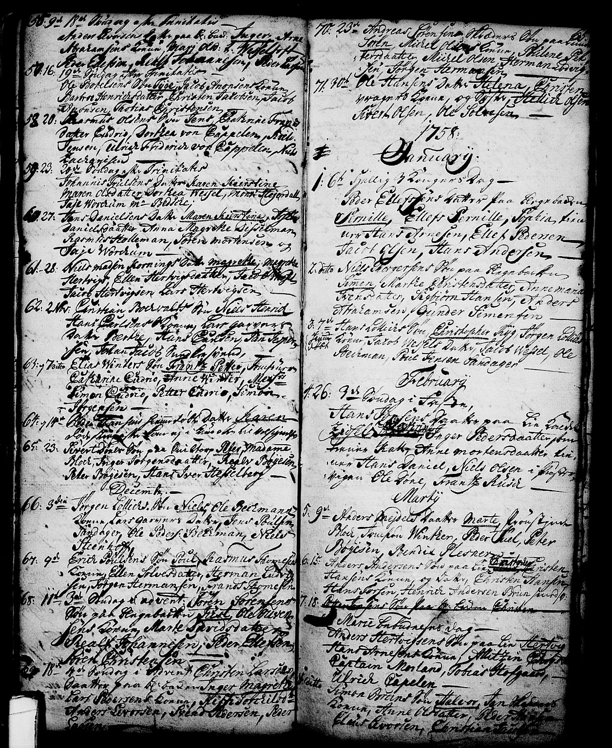 Skien kirkebøker, SAKO/A-302/G/Ga/L0001: Parish register (copy) no. 1, 1756-1791, p. 65
