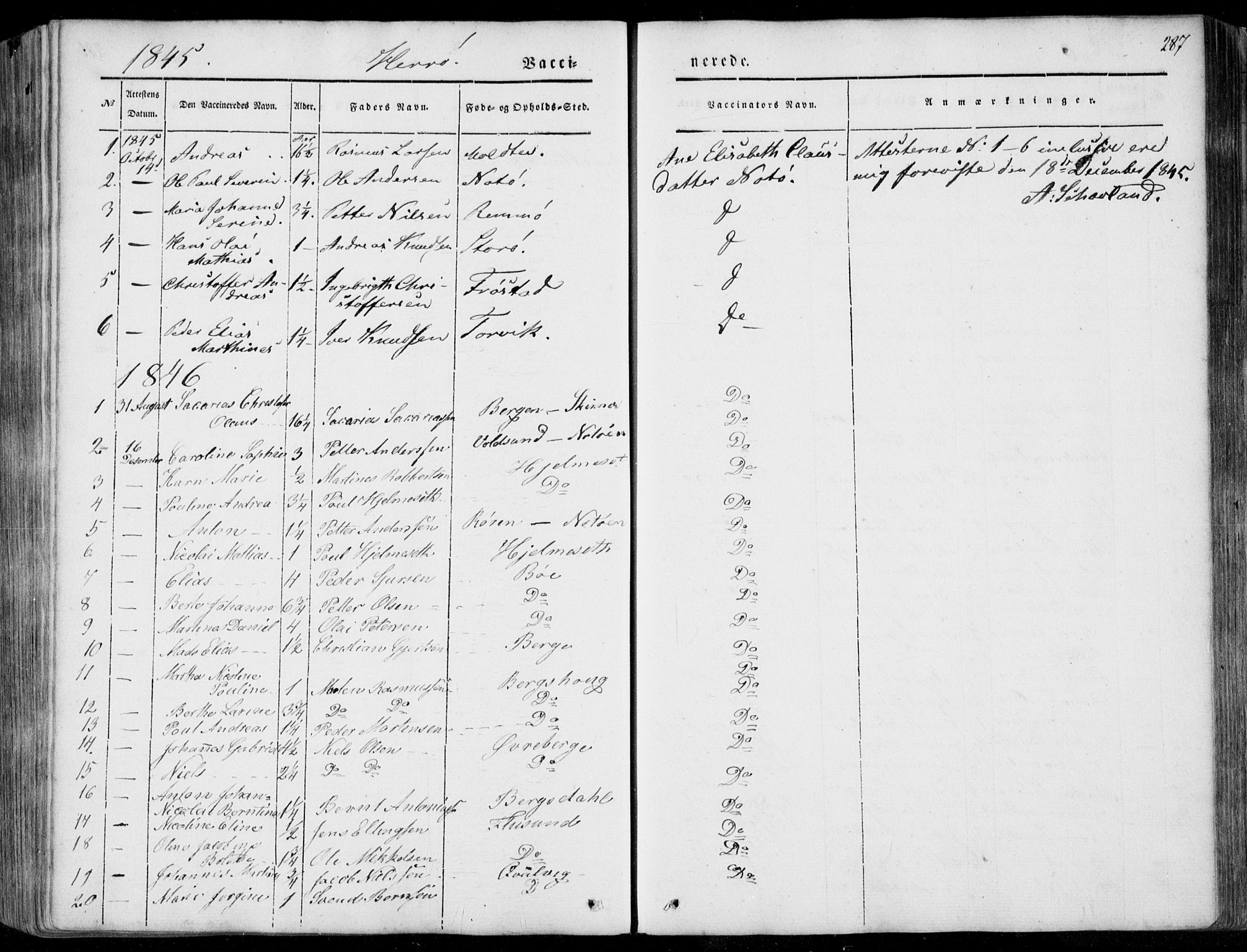 Ministerialprotokoller, klokkerbøker og fødselsregistre - Møre og Romsdal, AV/SAT-A-1454/507/L0070: Parish register (official) no. 507A05, 1842-1873, p. 287