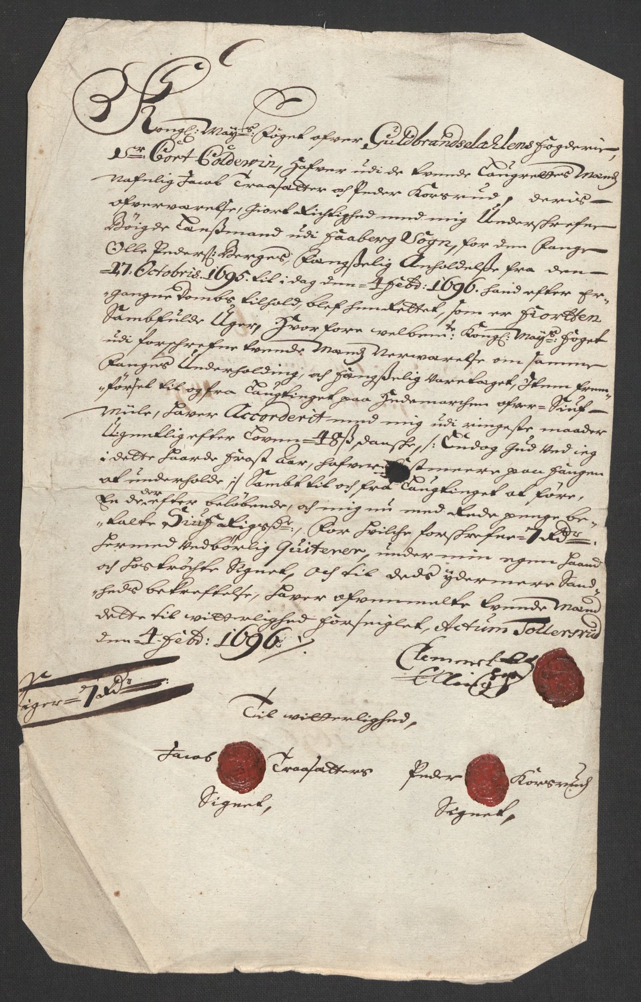 Rentekammeret inntil 1814, Reviderte regnskaper, Fogderegnskap, RA/EA-4092/R17/L1170: Fogderegnskap Gudbrandsdal, 1696-1697, p. 161