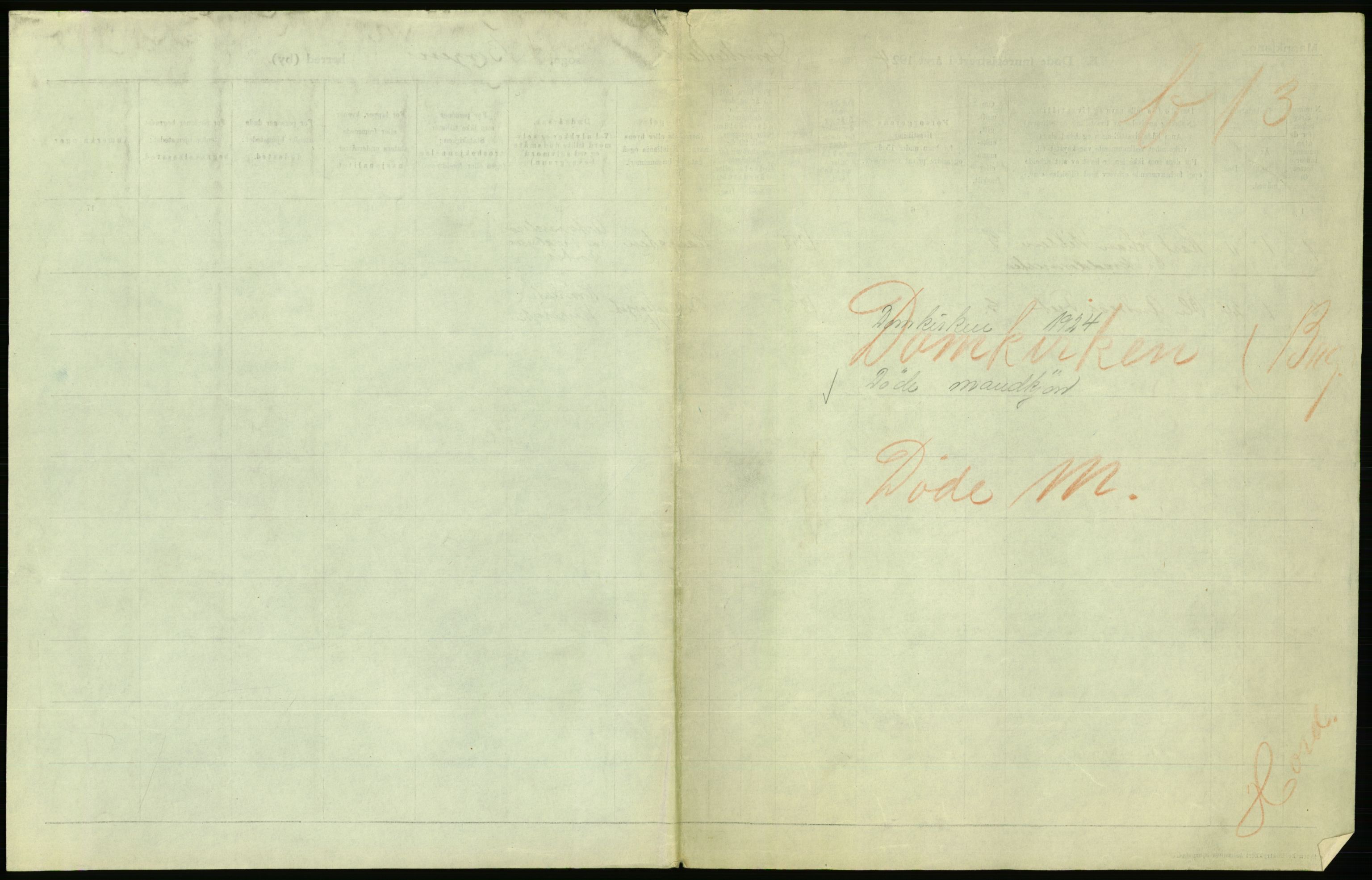 Statistisk sentralbyrå, Sosiodemografiske emner, Befolkning, AV/RA-S-2228/D/Df/Dfc/Dfcd/L0028: Bergen: Gifte, døde., 1924, p. 361